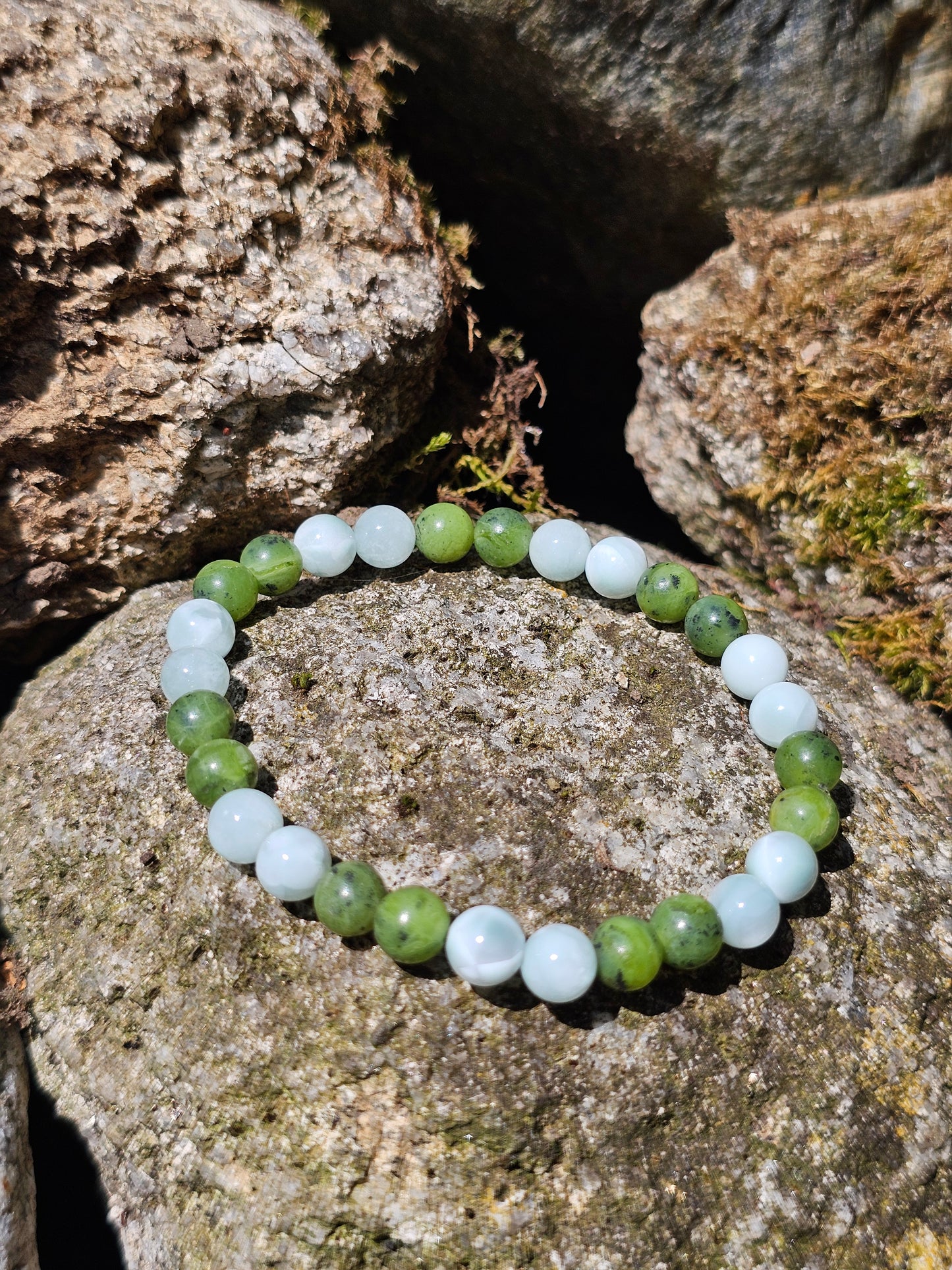 Bracelet Garniérite et jade néphrite