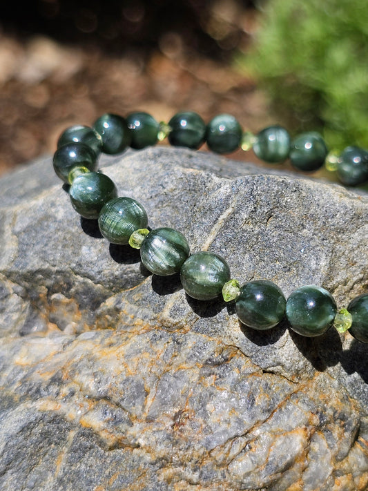 Bracelet Séraphinite et Péridot
