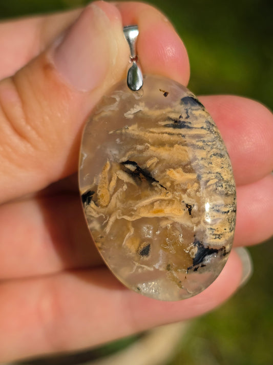Pendentif Agate dendrite tigre n°1