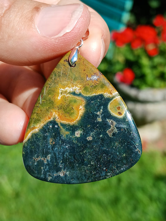 Pendentif Jaspe orbiculaire G