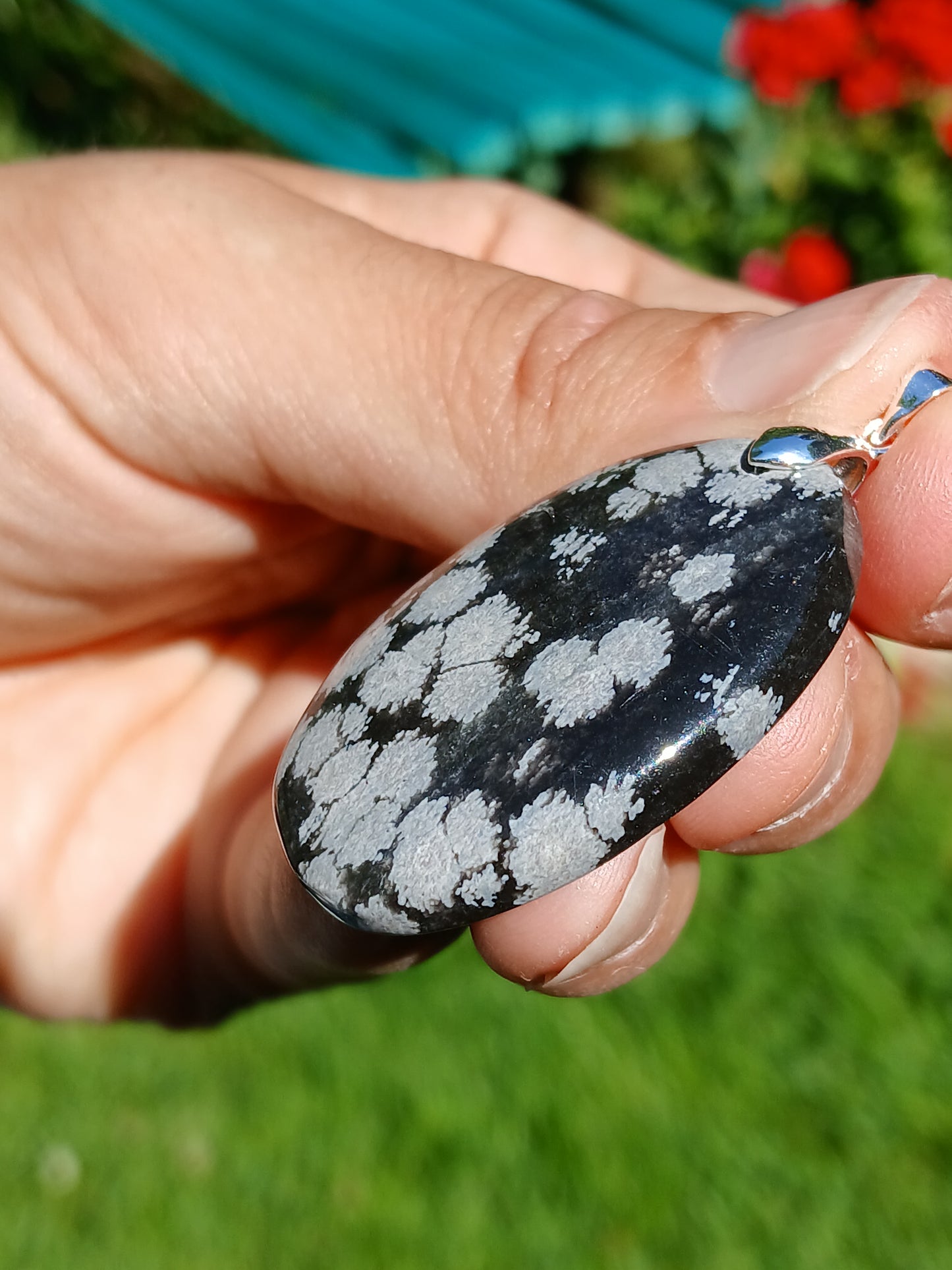 Pendentif Obsidienne flocons de neige n°6