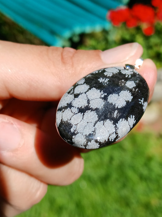 Pendentif Obsidienne flocons de neige n°6