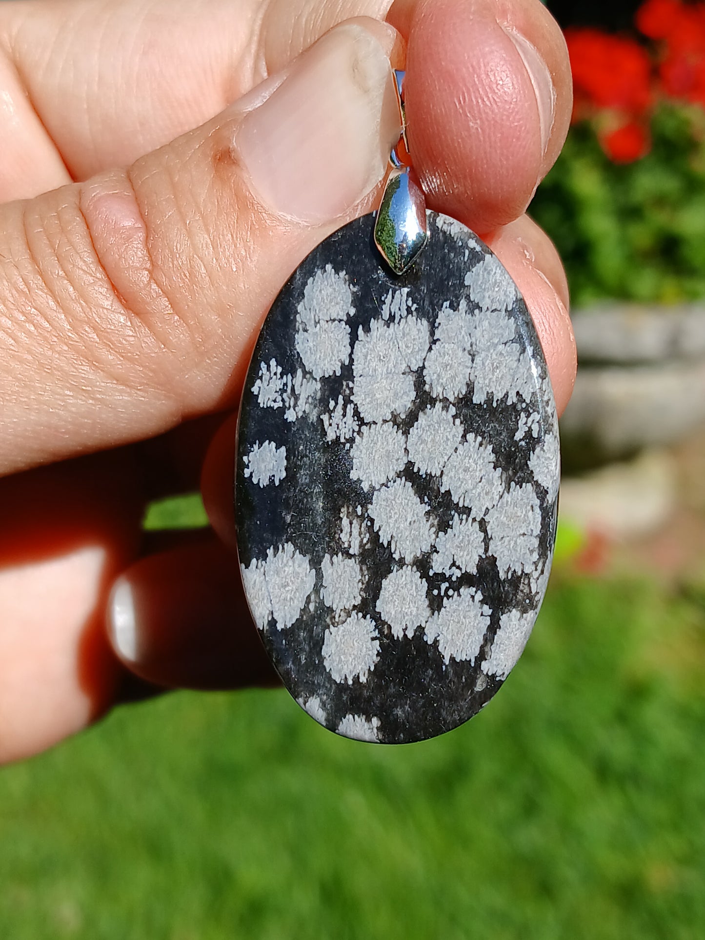 Pendentif Obsidienne flocons de neige n°6