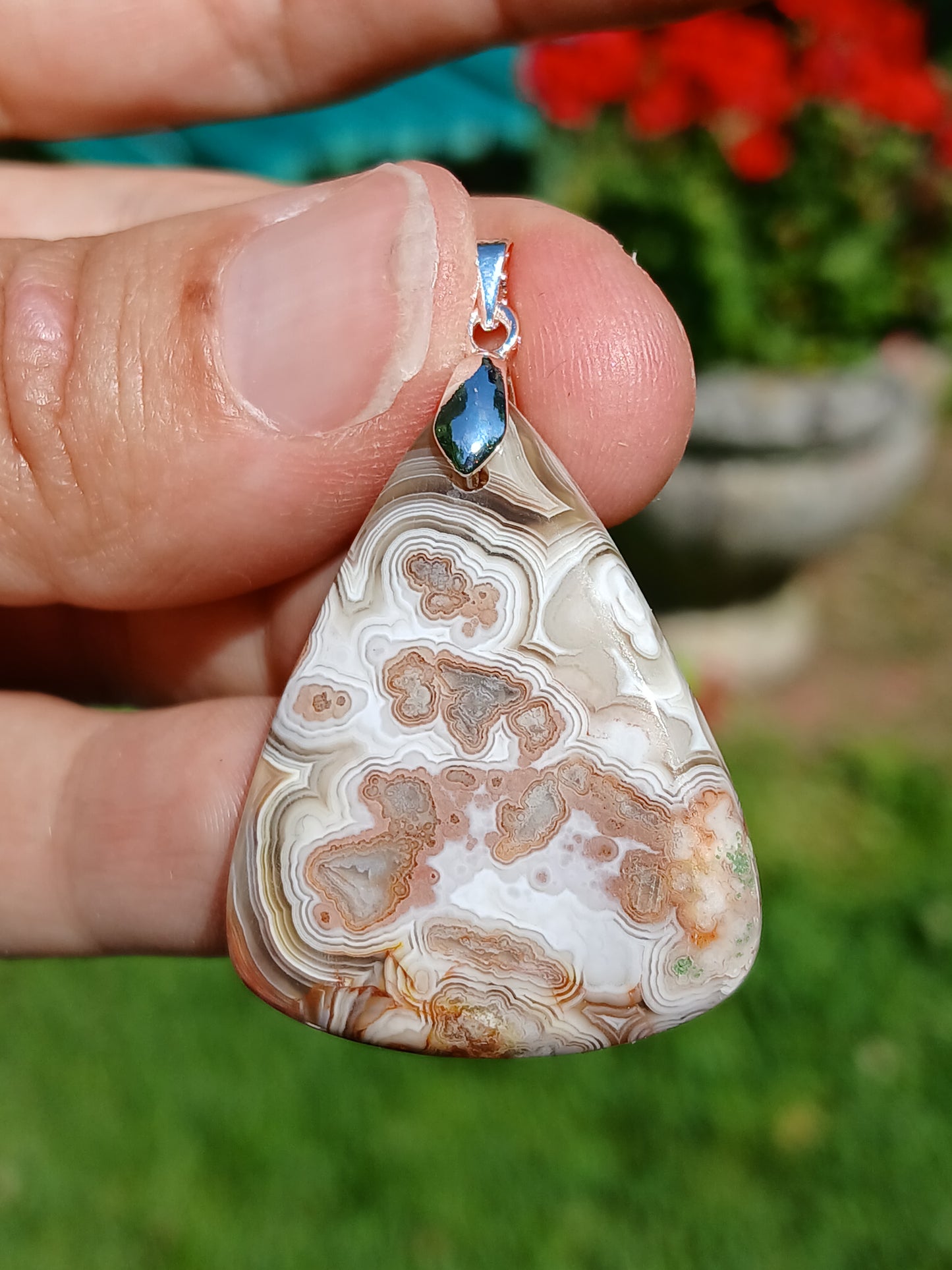 Pendentif Agate crazy lace n°1