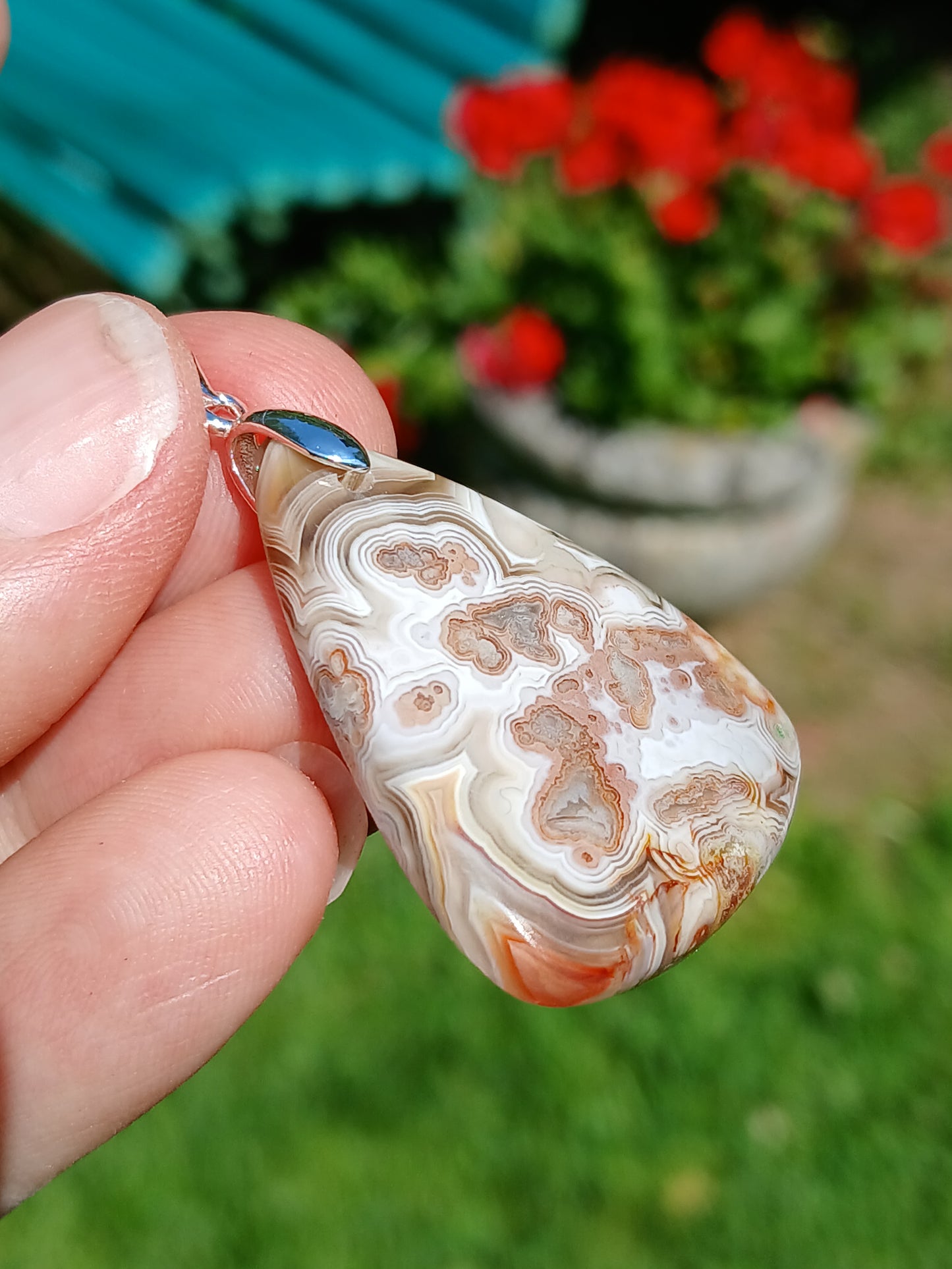 Pendentif Agate crazy lace n°1