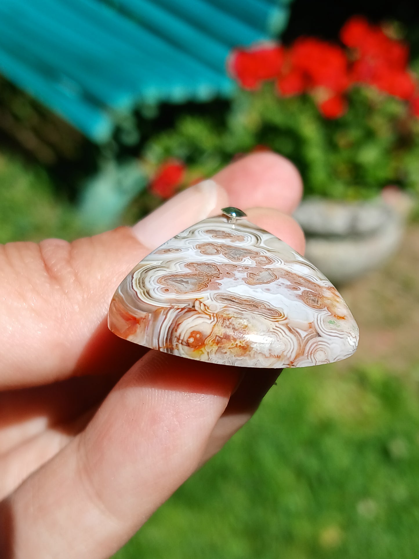 Pendentif Agate crazy lace n°1