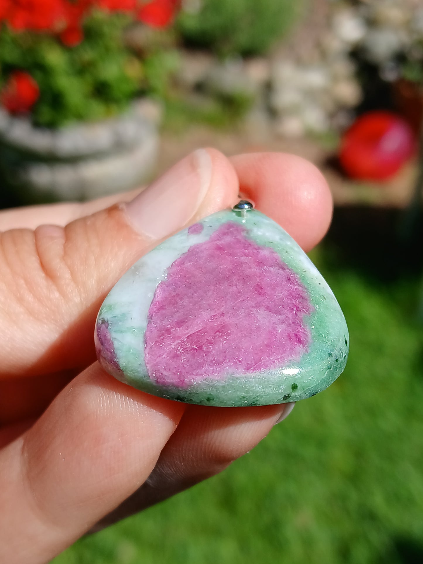 Pendentif Rubis Zoïsite n°6 (réactif UV)