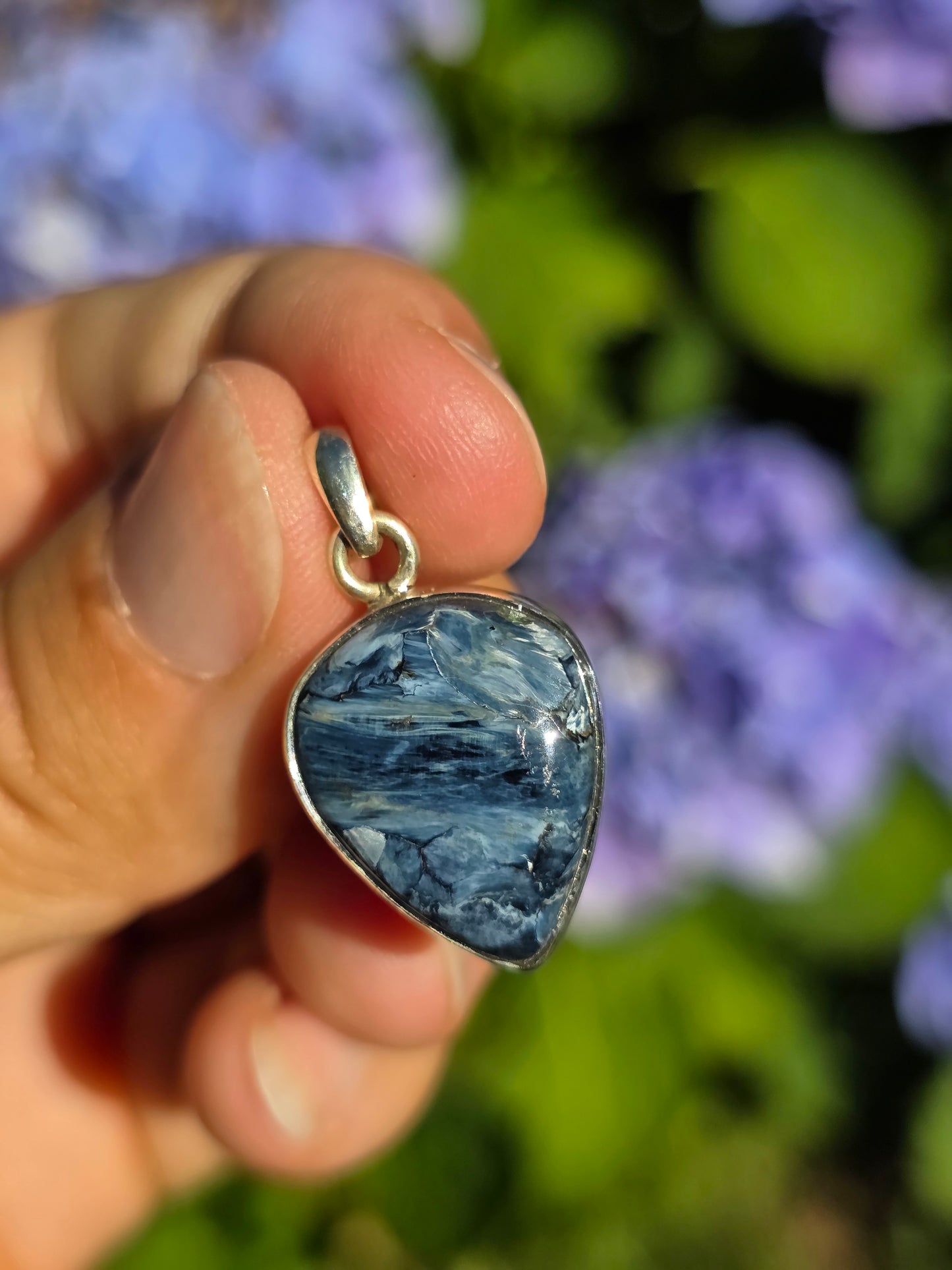 Pendentif en Pietersite serti argent 925 n°2