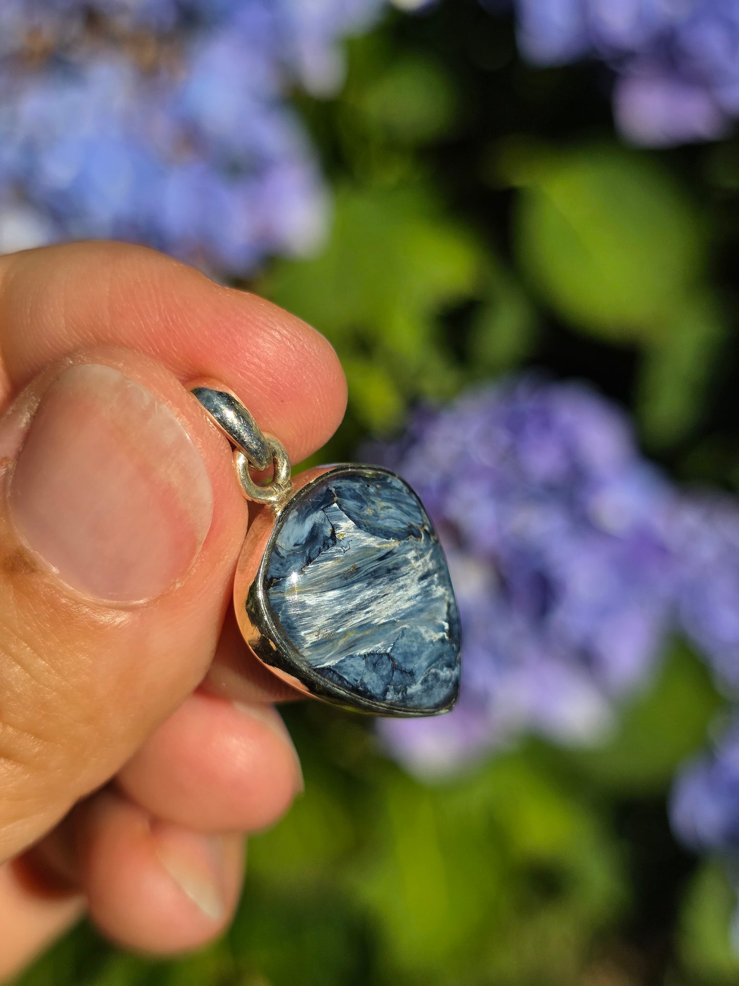 Pendentif en Pietersite serti argent 925 n°2