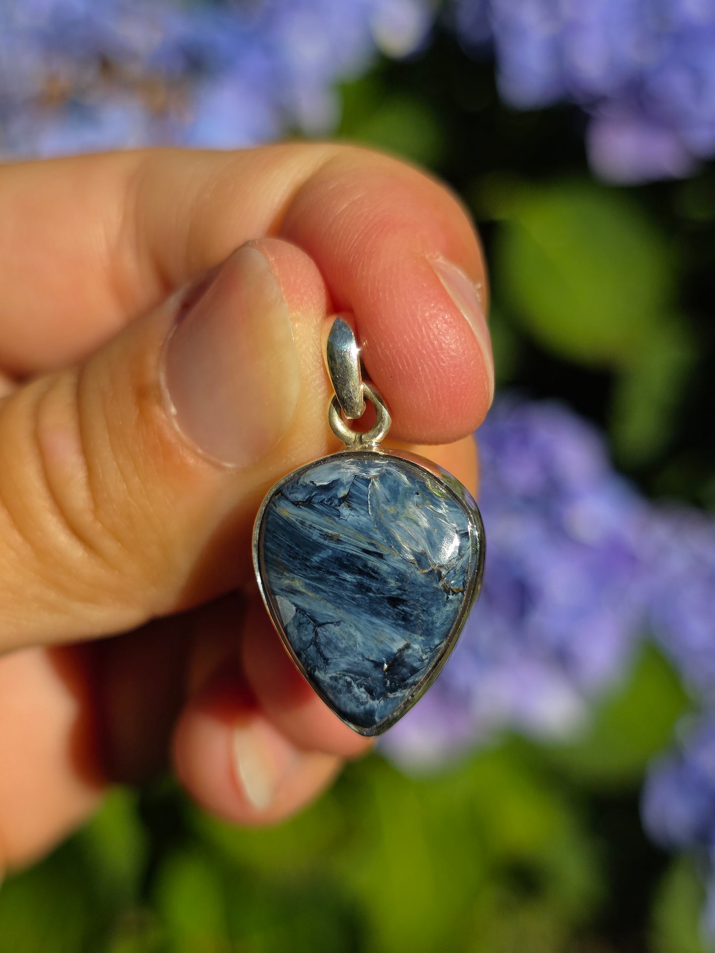 Pendentif en Pietersite serti argent 925 n°2