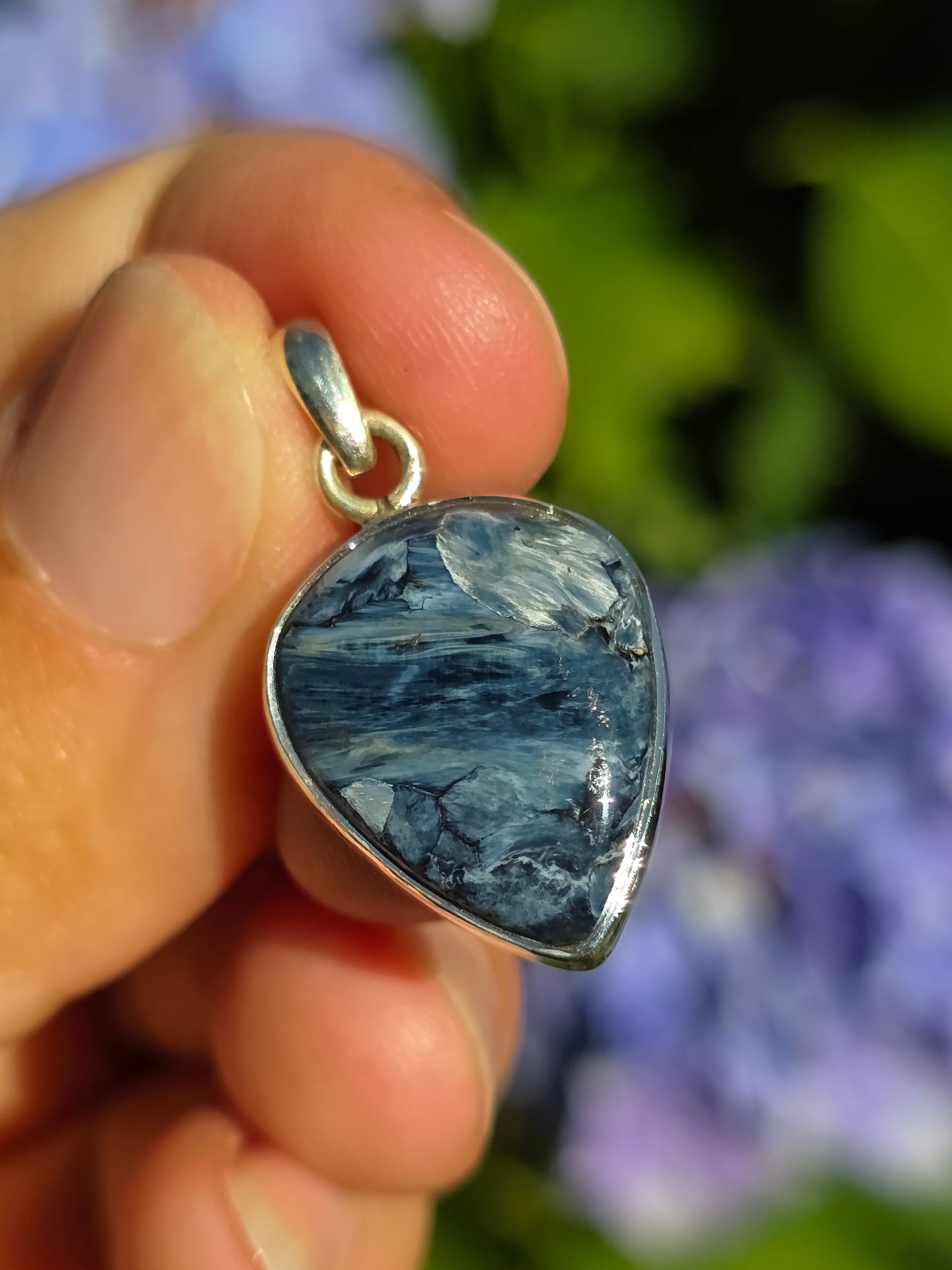 Pendentif en Pietersite serti argent 925 n°2
