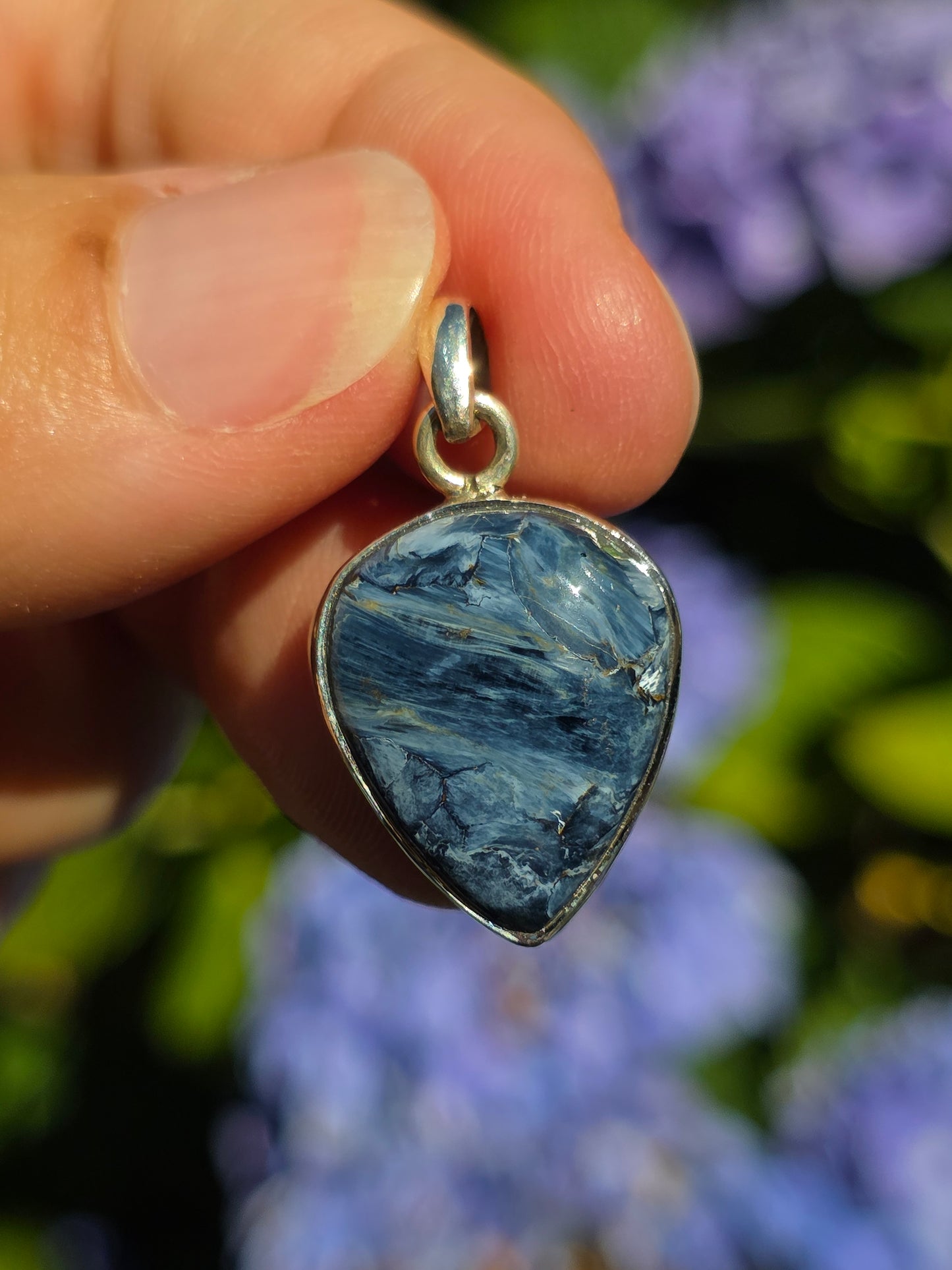 Pendentif en Pietersite serti argent 925 n°2
