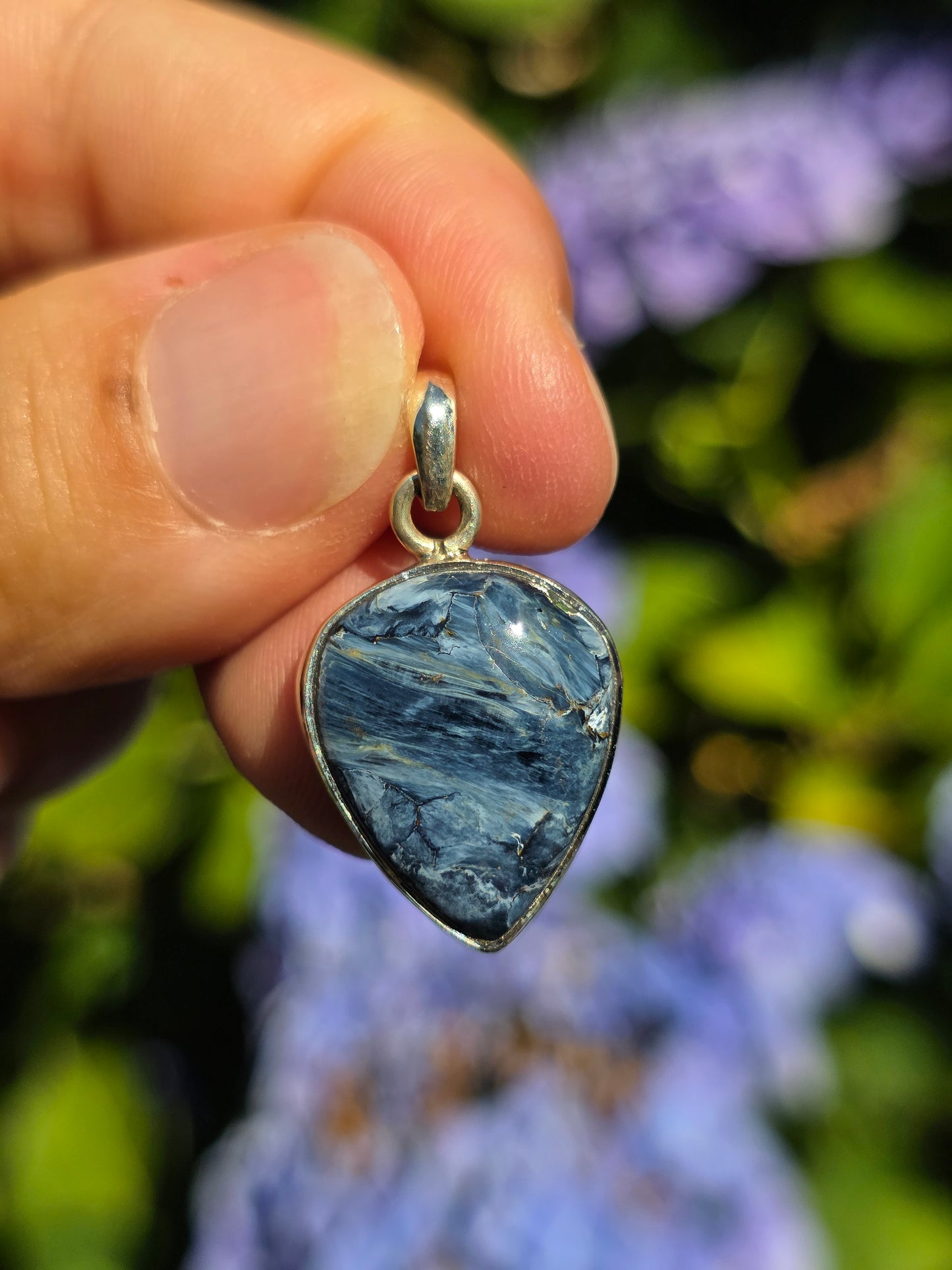 Pendentif en Pietersite serti argent 925 n°2