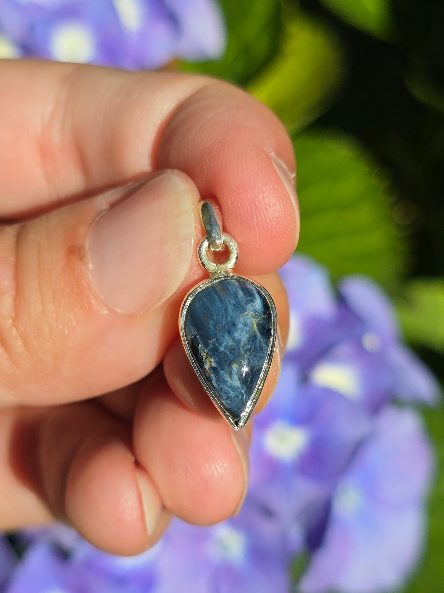 Pendentif en Pietersite serti argent 925 n°4