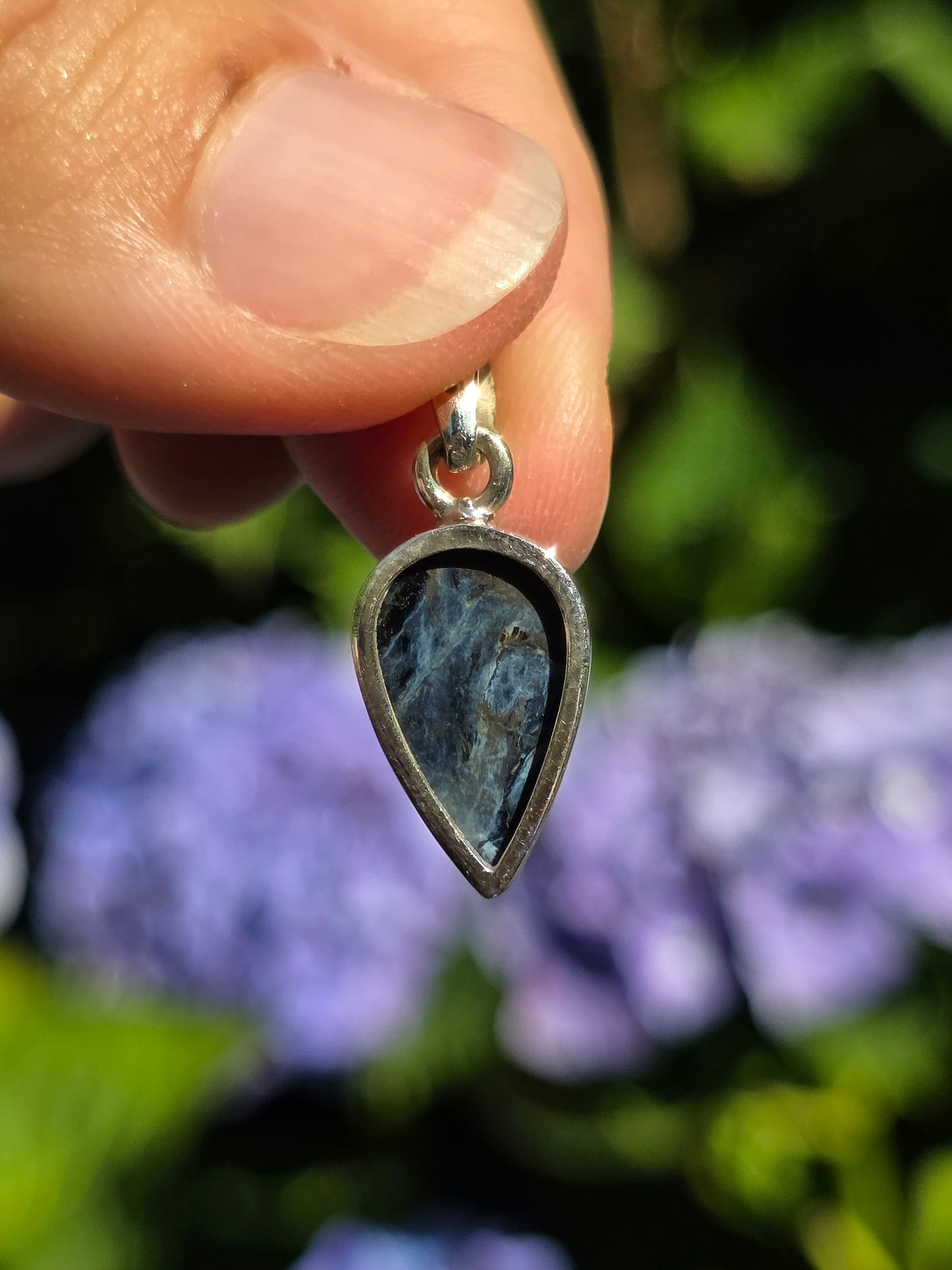 Pendentif en Pietersite serti argent 925 n°4