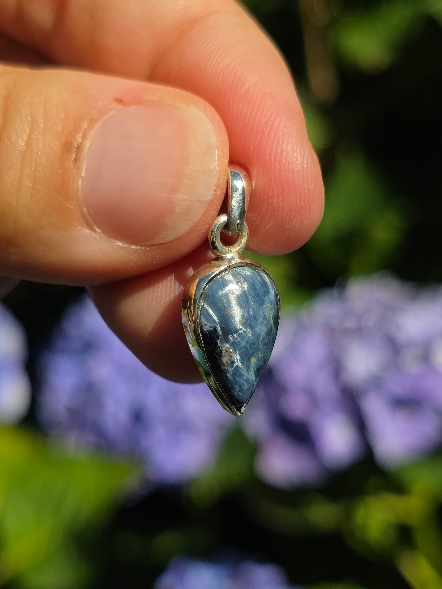 Pendentif en Pietersite serti argent 925 n°4