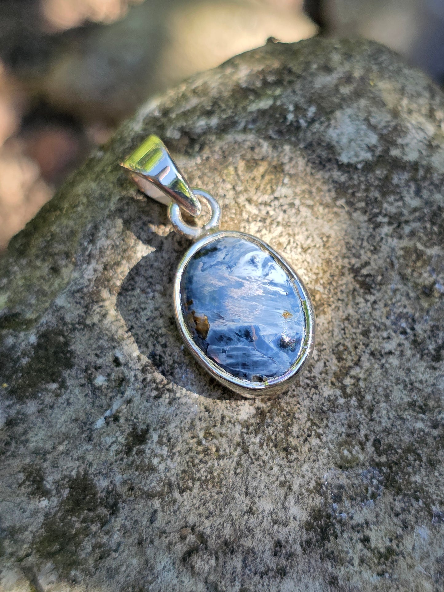 Pendentif en Pietersite serti argent 925 n°5