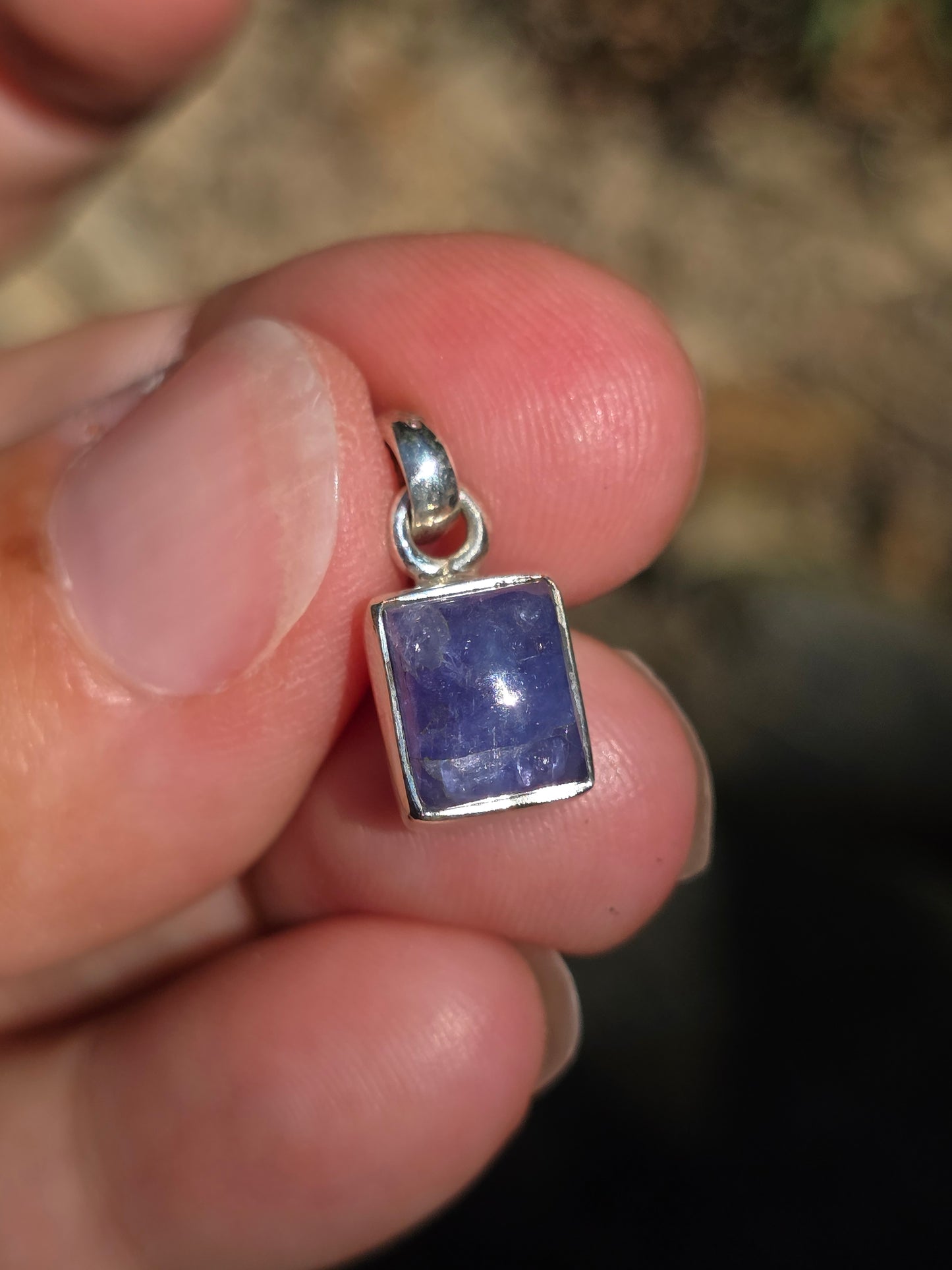 Pendentif rare en Tanzanite sertie argent 925 n°5