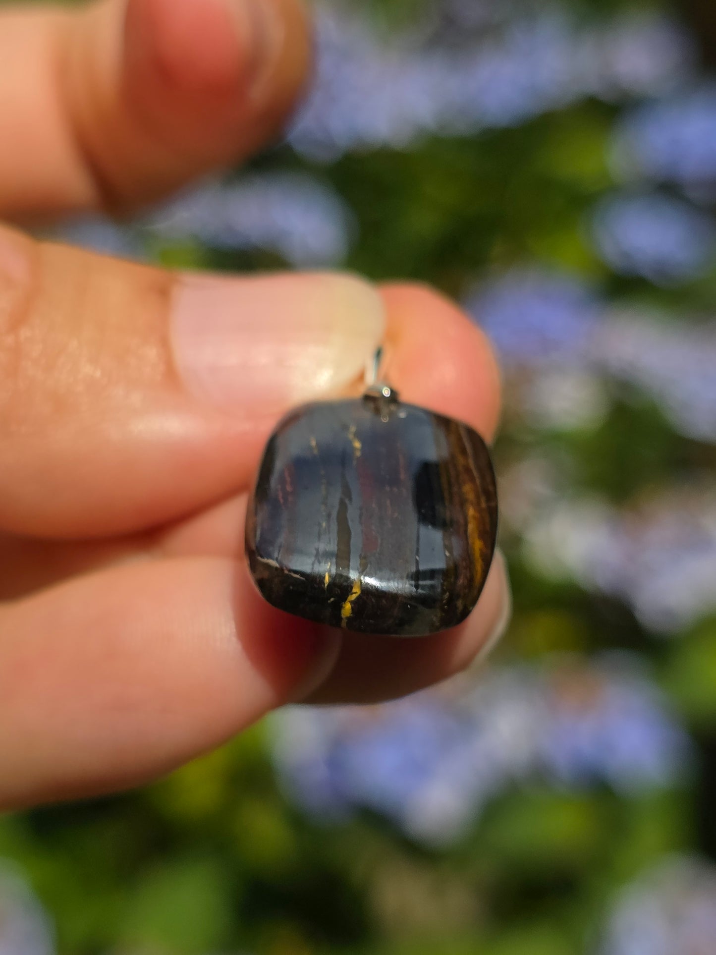 Pendentif Œil de fer (hématite, Jaspe rouge, Œil de tigre) n°7