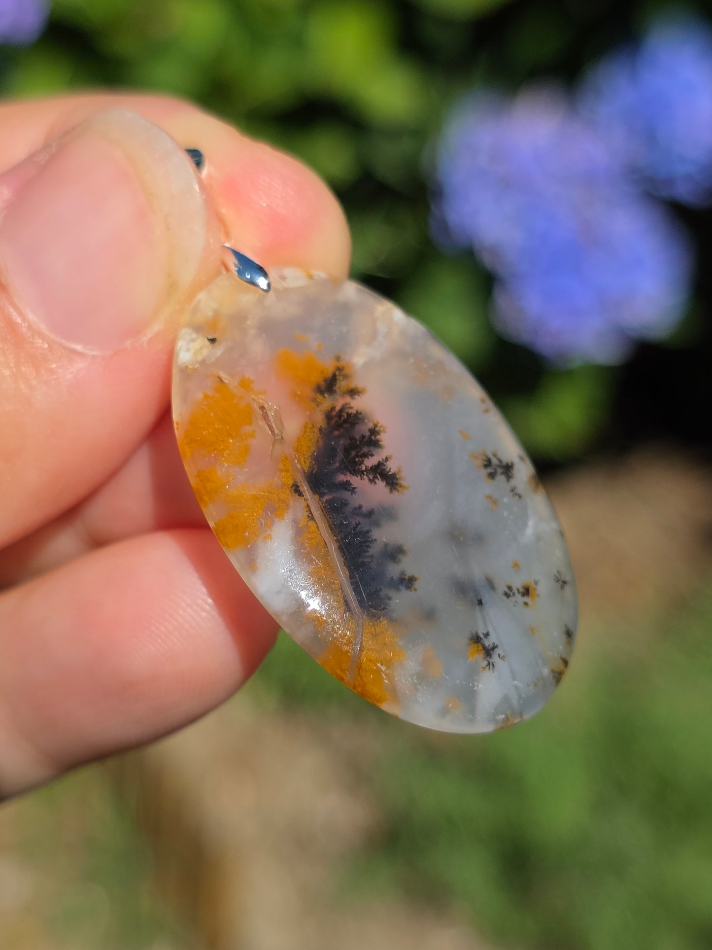 Pendentif Agate dendritique d'Inde n°8