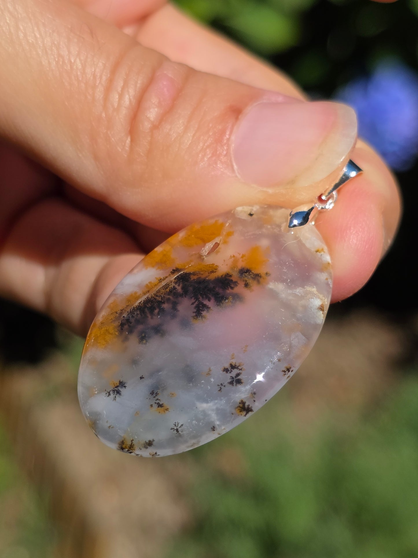 Pendentif Agate dendritique d'Inde n°8