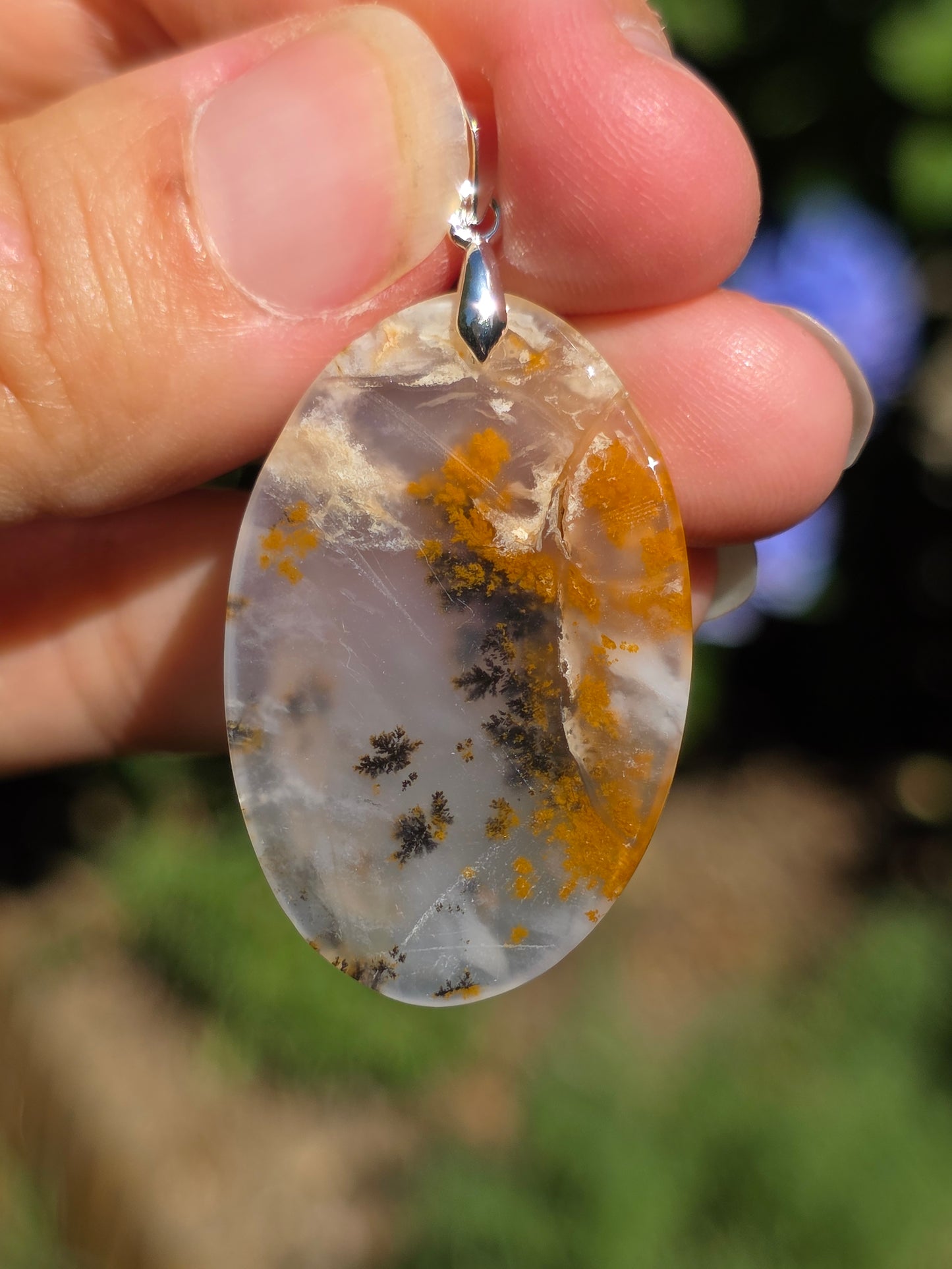 Pendentif Agate dendritique d'Inde n°8