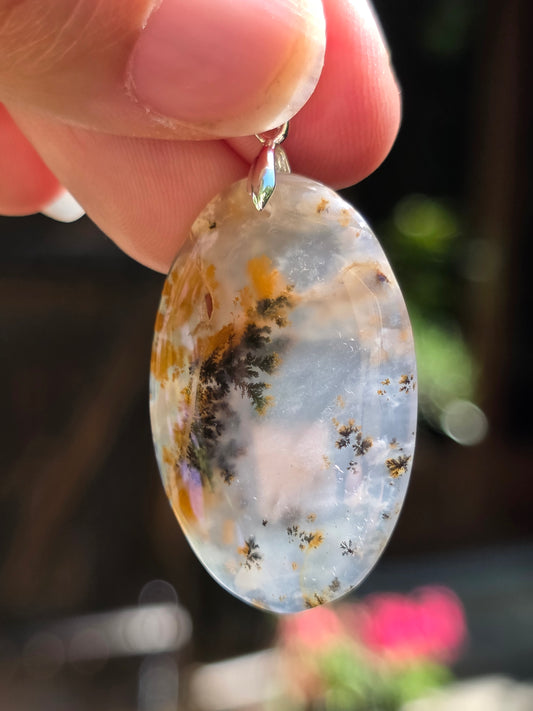 Pendentif Agate dendritique d'Inde n°8
