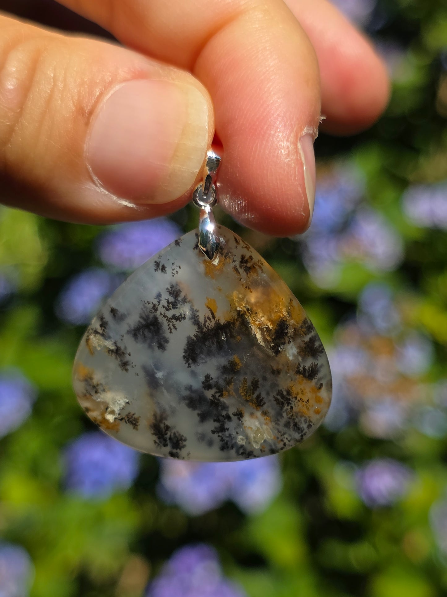 Pendentif Agate dendritique d'Inde n°10