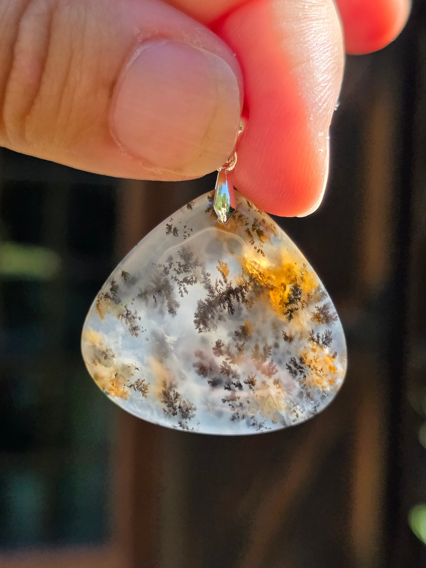 Pendentif Agate dendritique d'Inde n°10