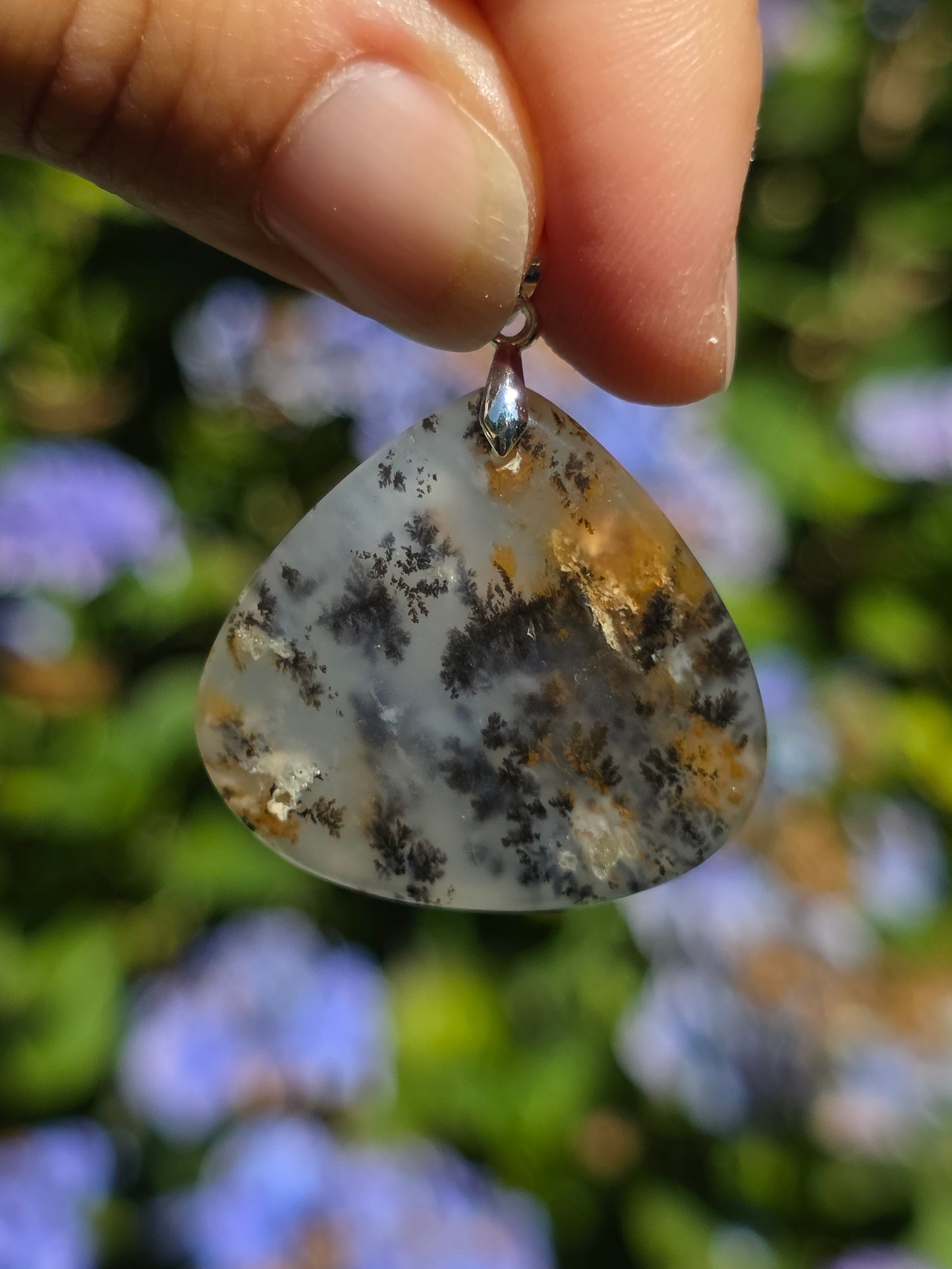 Pendentif Agate dendritique d'Inde n°10
