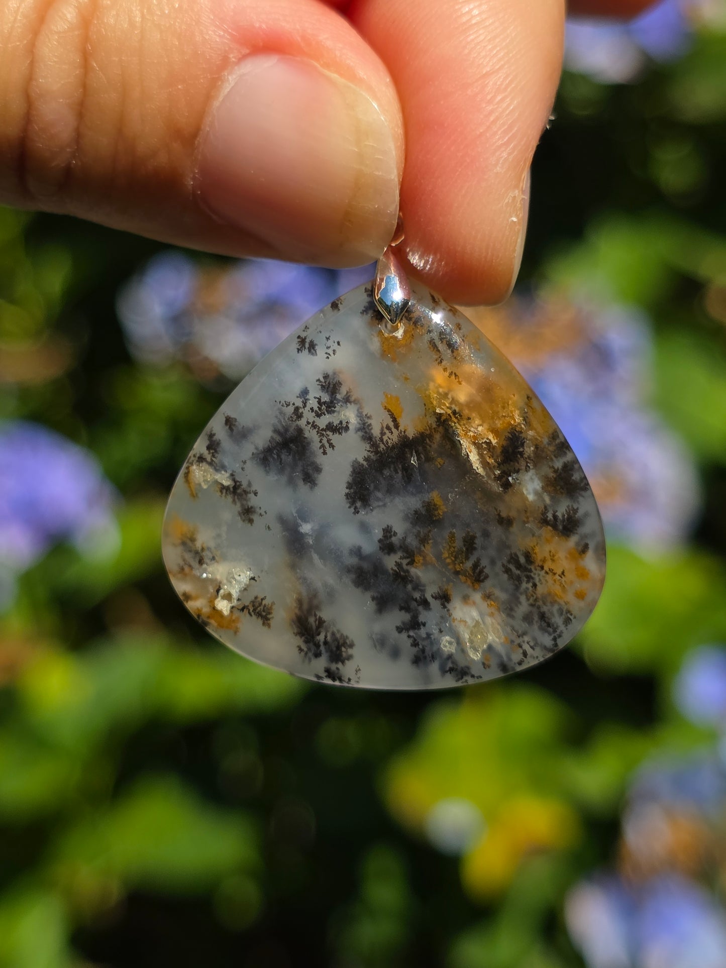 Pendentif Agate dendritique d'Inde n°10