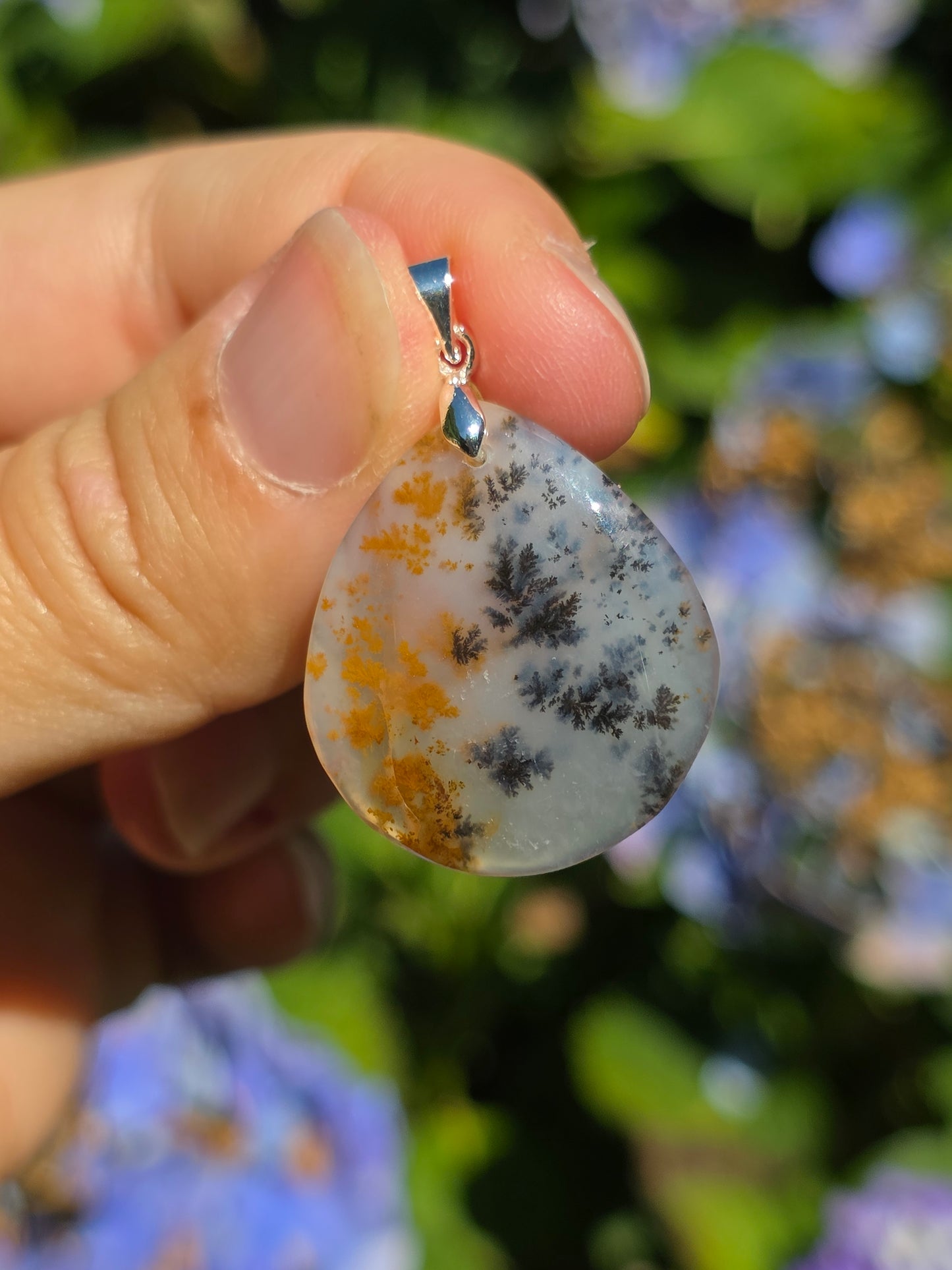 Pendentif Agate dendritique d'Inde n°11