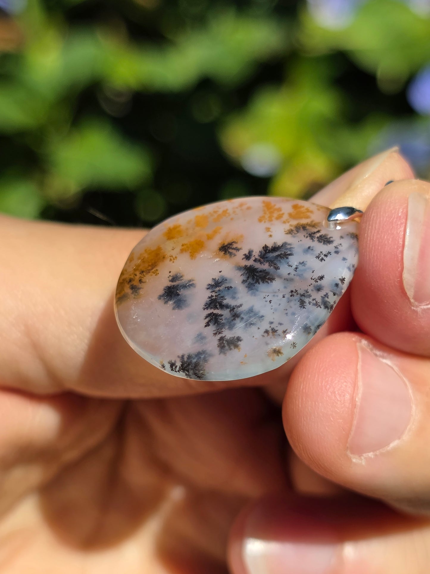 Pendentif Agate dendritique d'Inde n°11