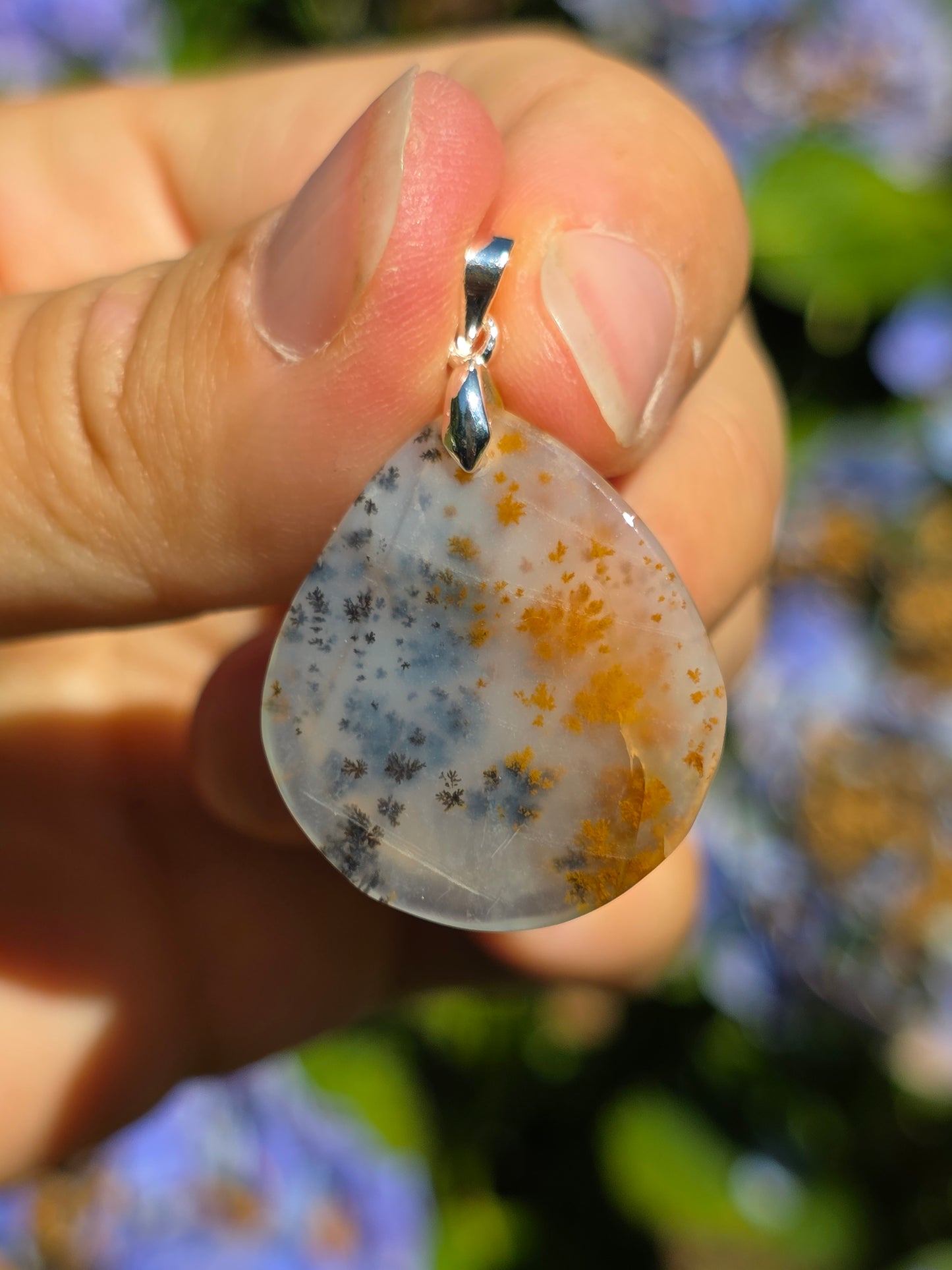 Pendentif Agate dendritique d'Inde n°11