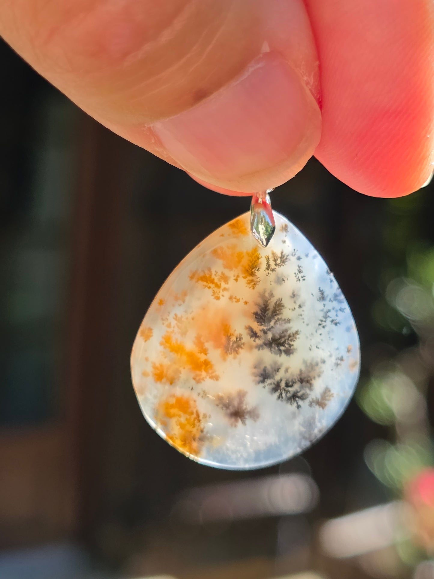 Pendentif Agate dendritique d'Inde n°11