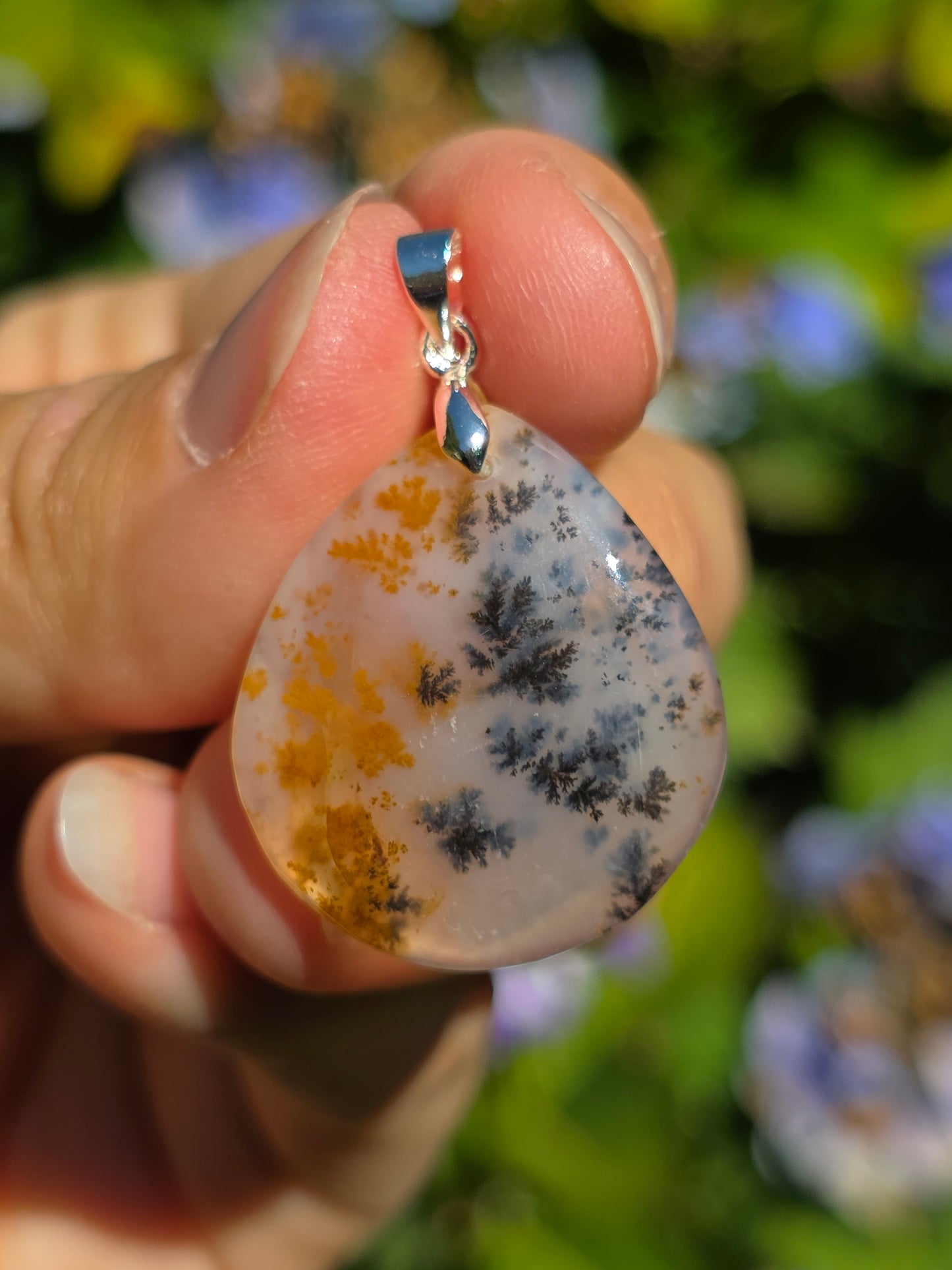 Pendentif Agate dendritique d'Inde n°11