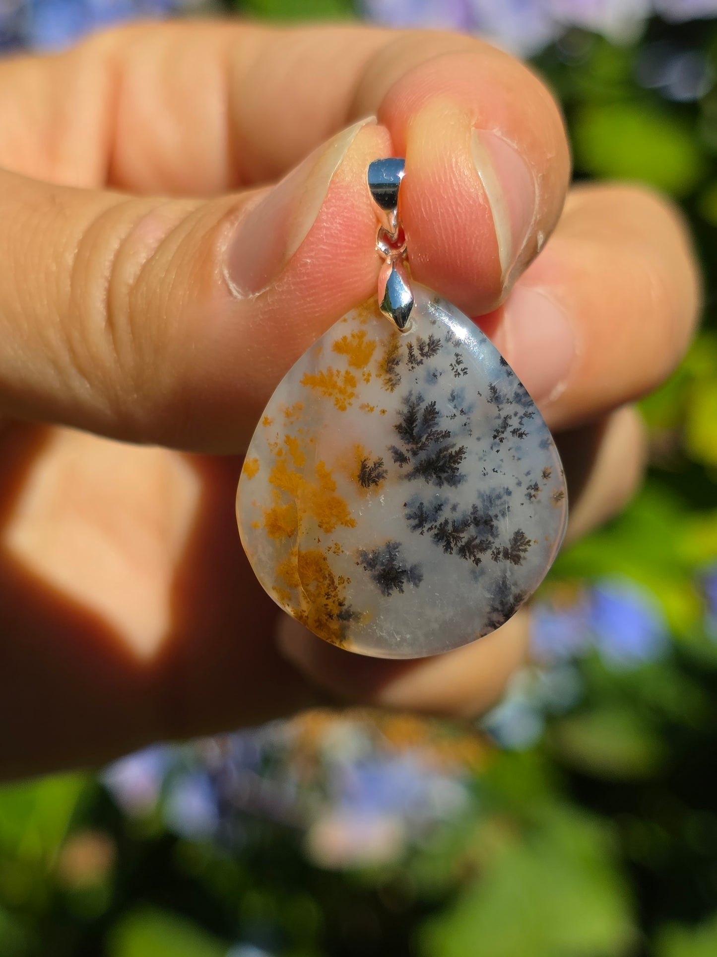Pendentif Agate dendritique d'Inde n°11
