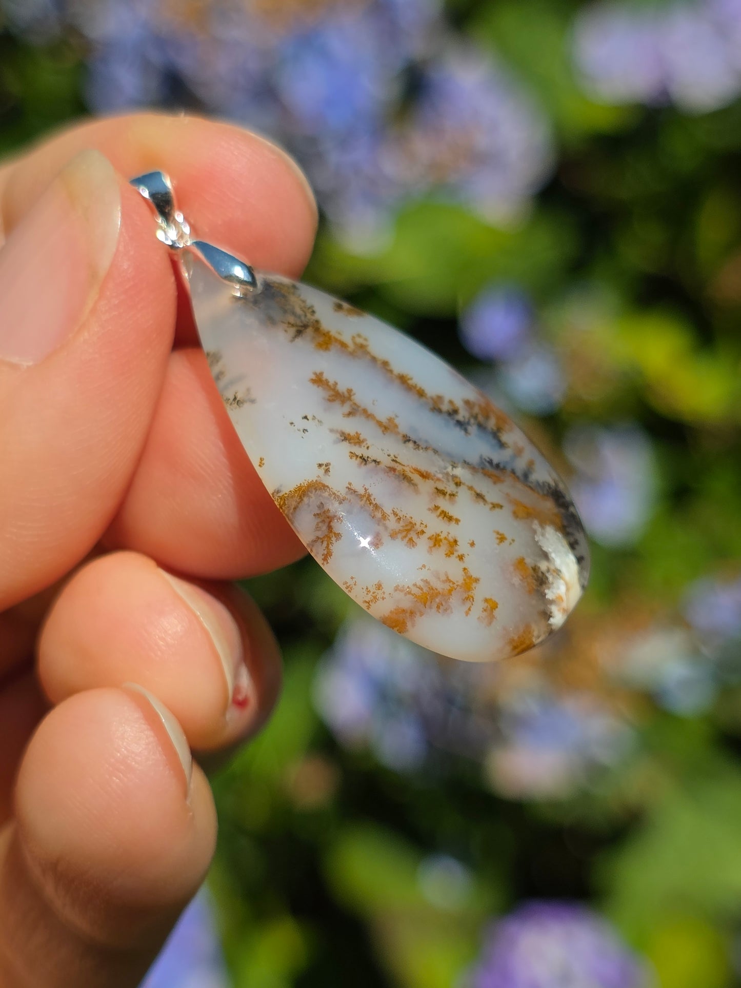 Pendentif Agate dendritique d'Inde n°13