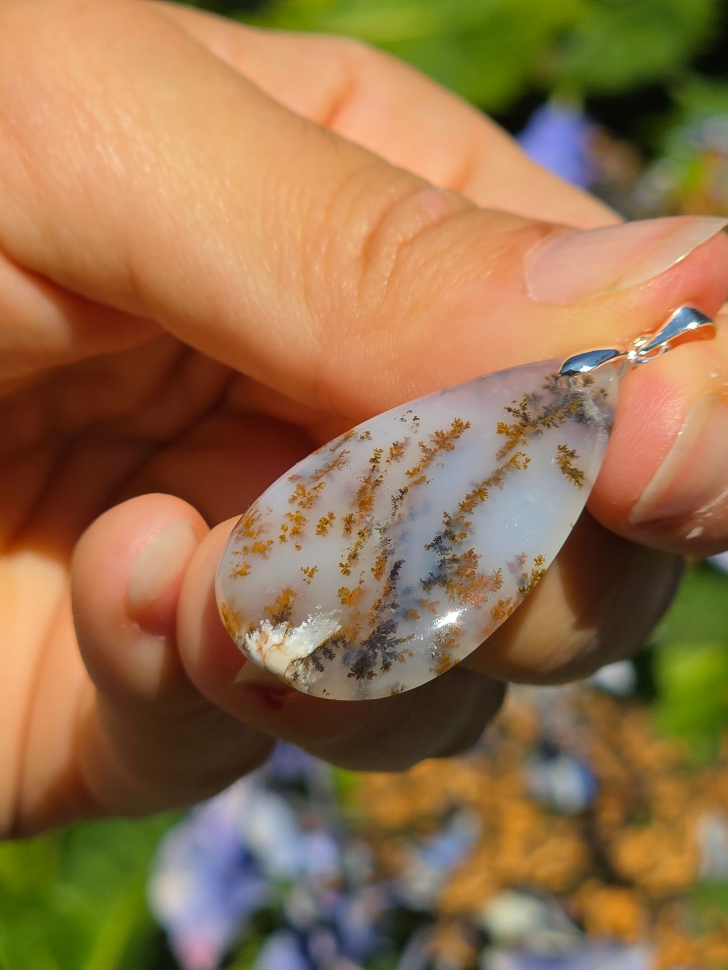 Pendentif Agate dendritique d'Inde n°13