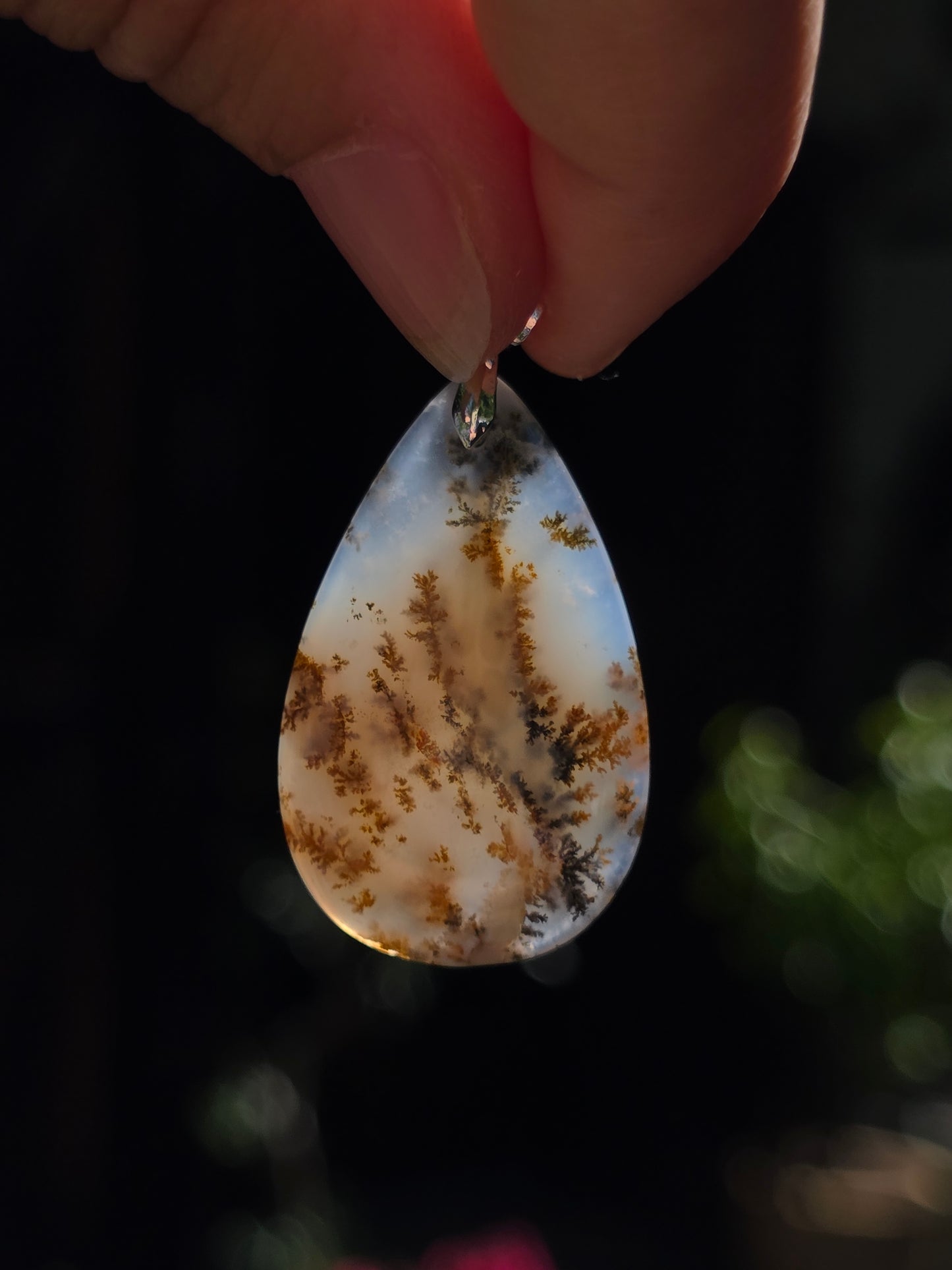 Pendentif Agate dendritique d'Inde n°13