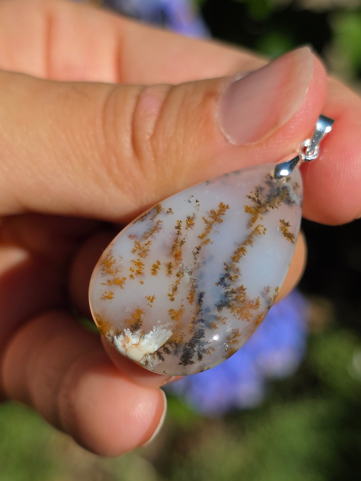 Pendentif Agate dendritique d'Inde n°13