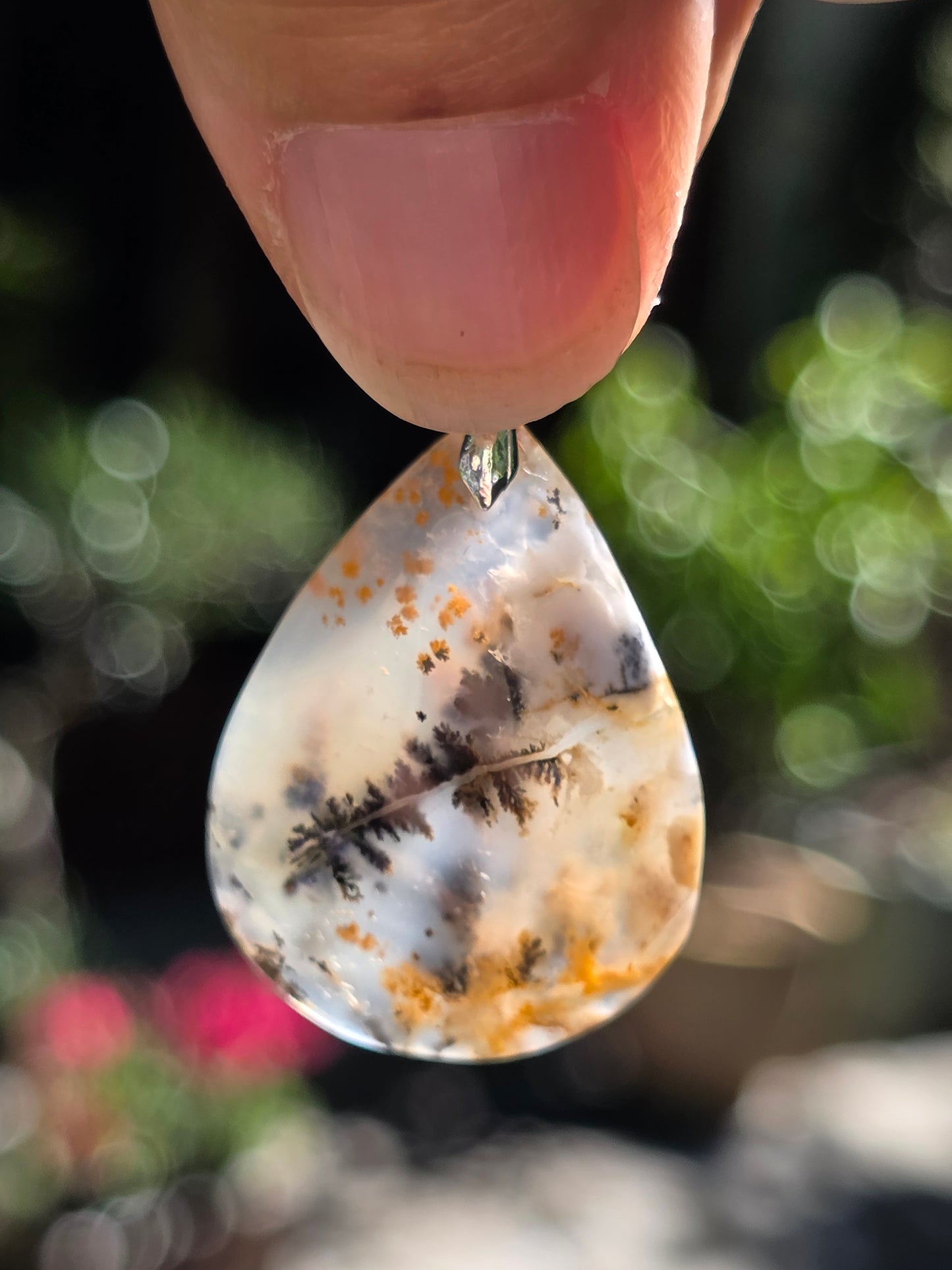 Pendentif Agate dendritique d'Inde n°14