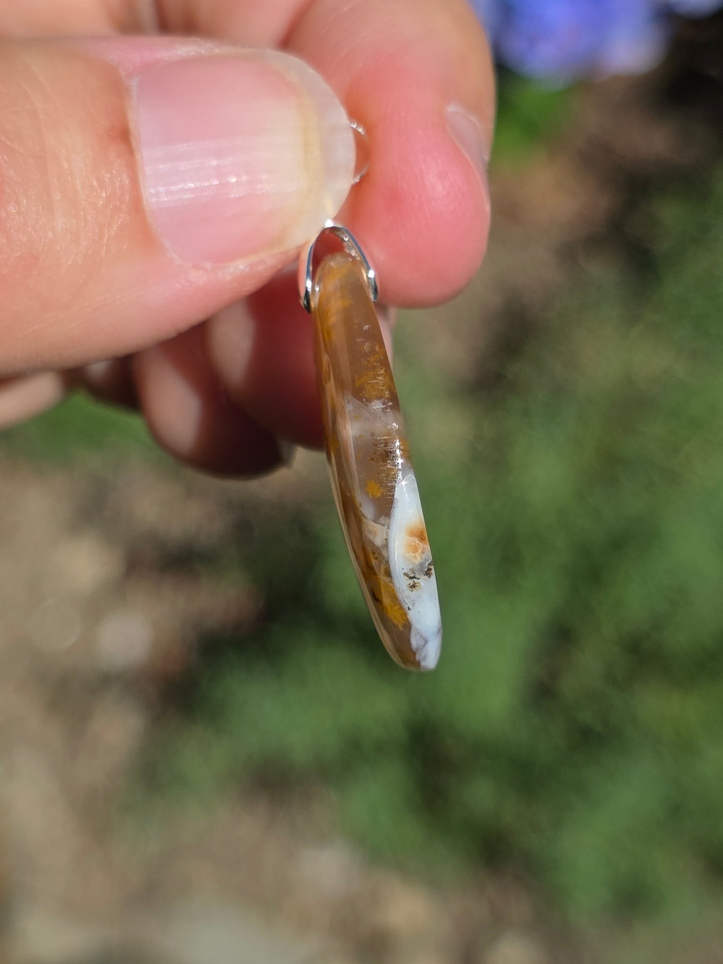Pendentif Agate dendritique d'Inde n°17