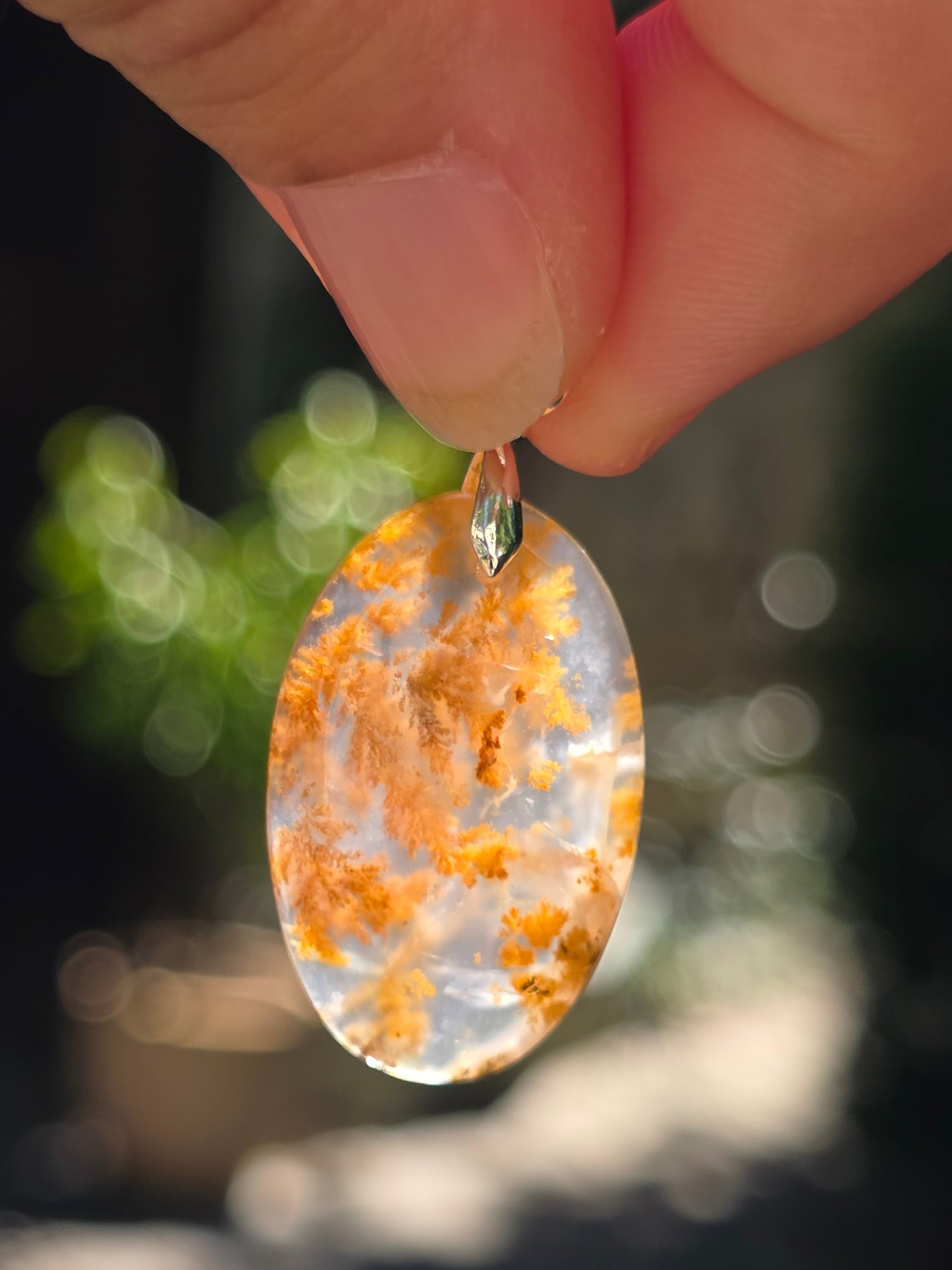 Pendentif Agate dendritique d'Inde n°17