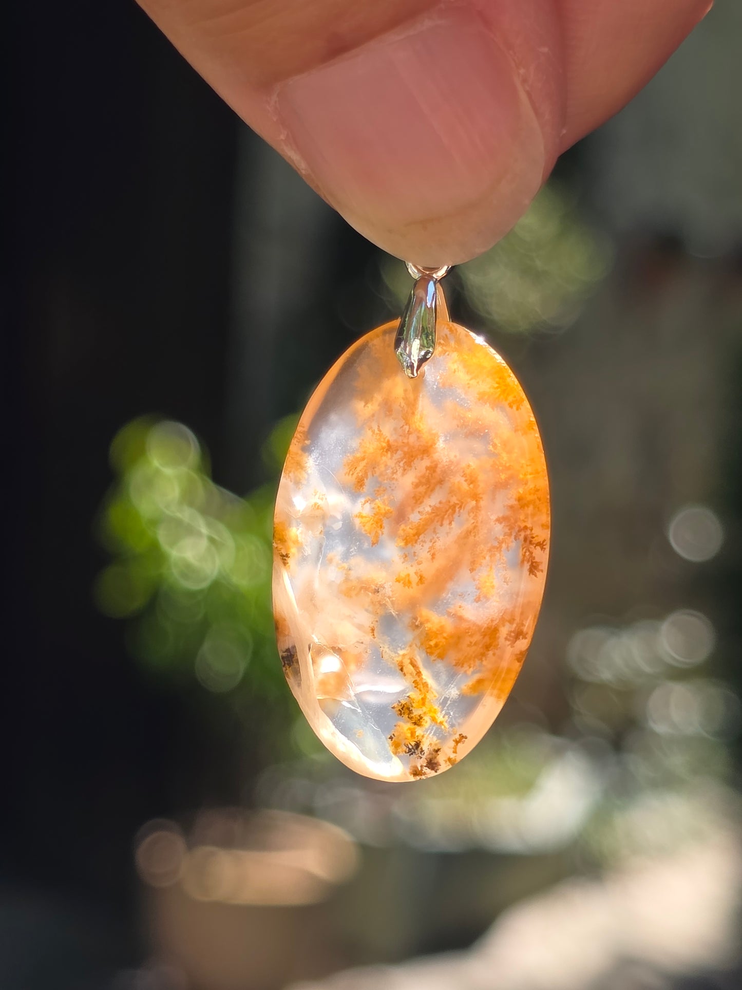 Pendentif Agate dendritique d'Inde n°17