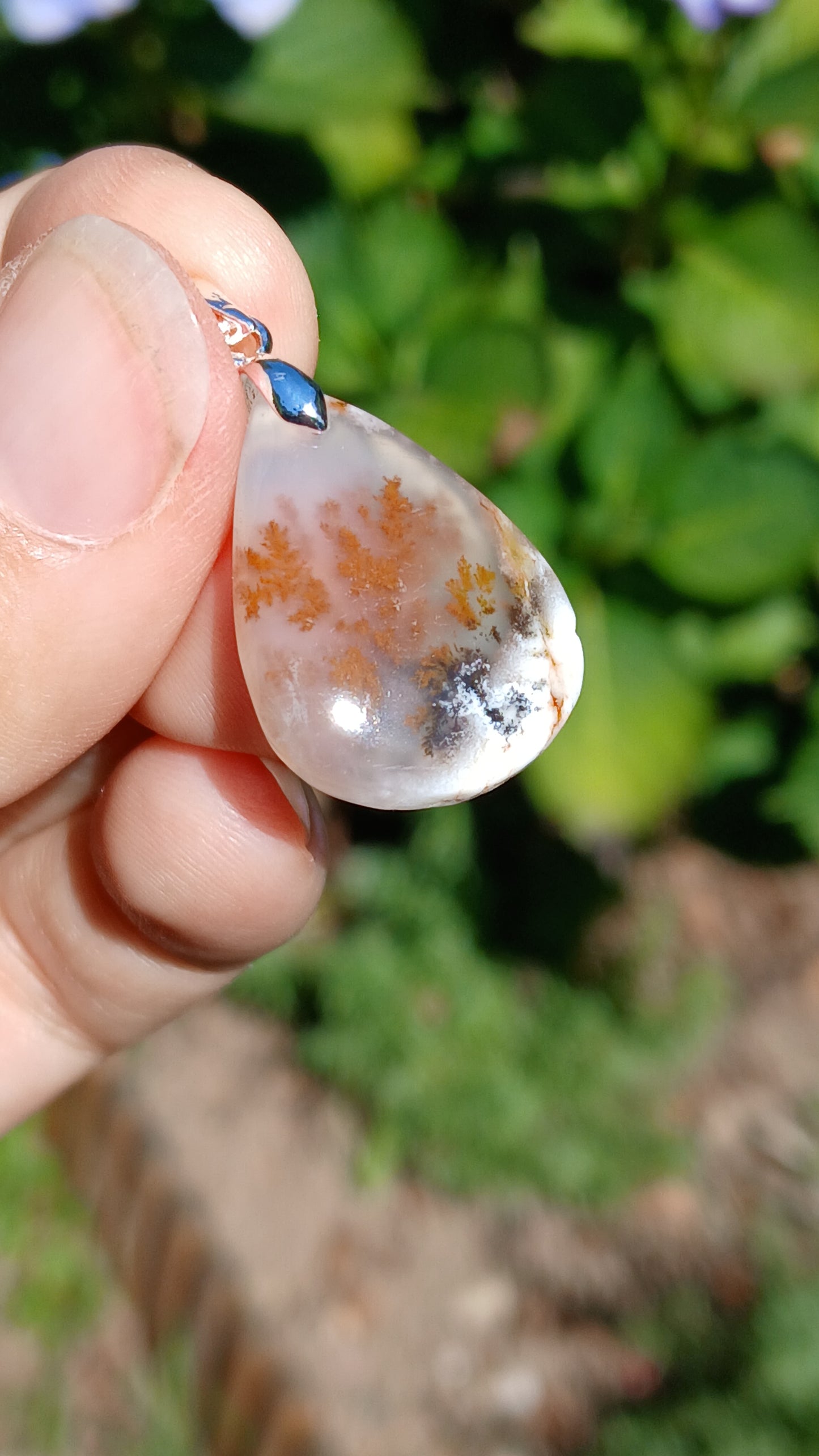 Pendentif Agate dendritique d'Inde n°18