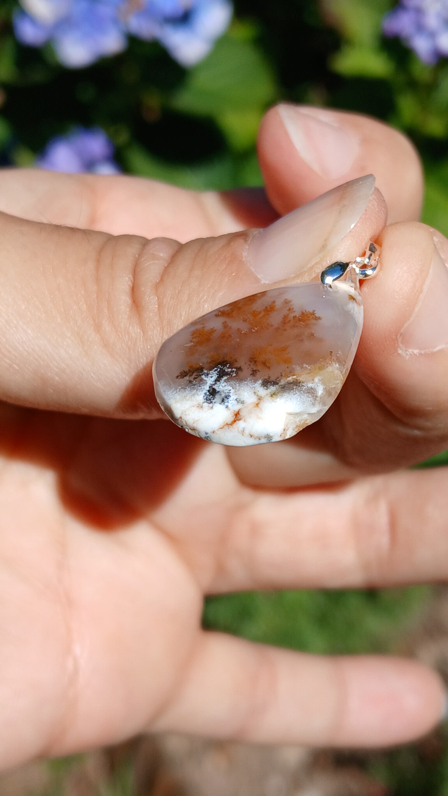 Pendentif Agate dendritique d'Inde n°18