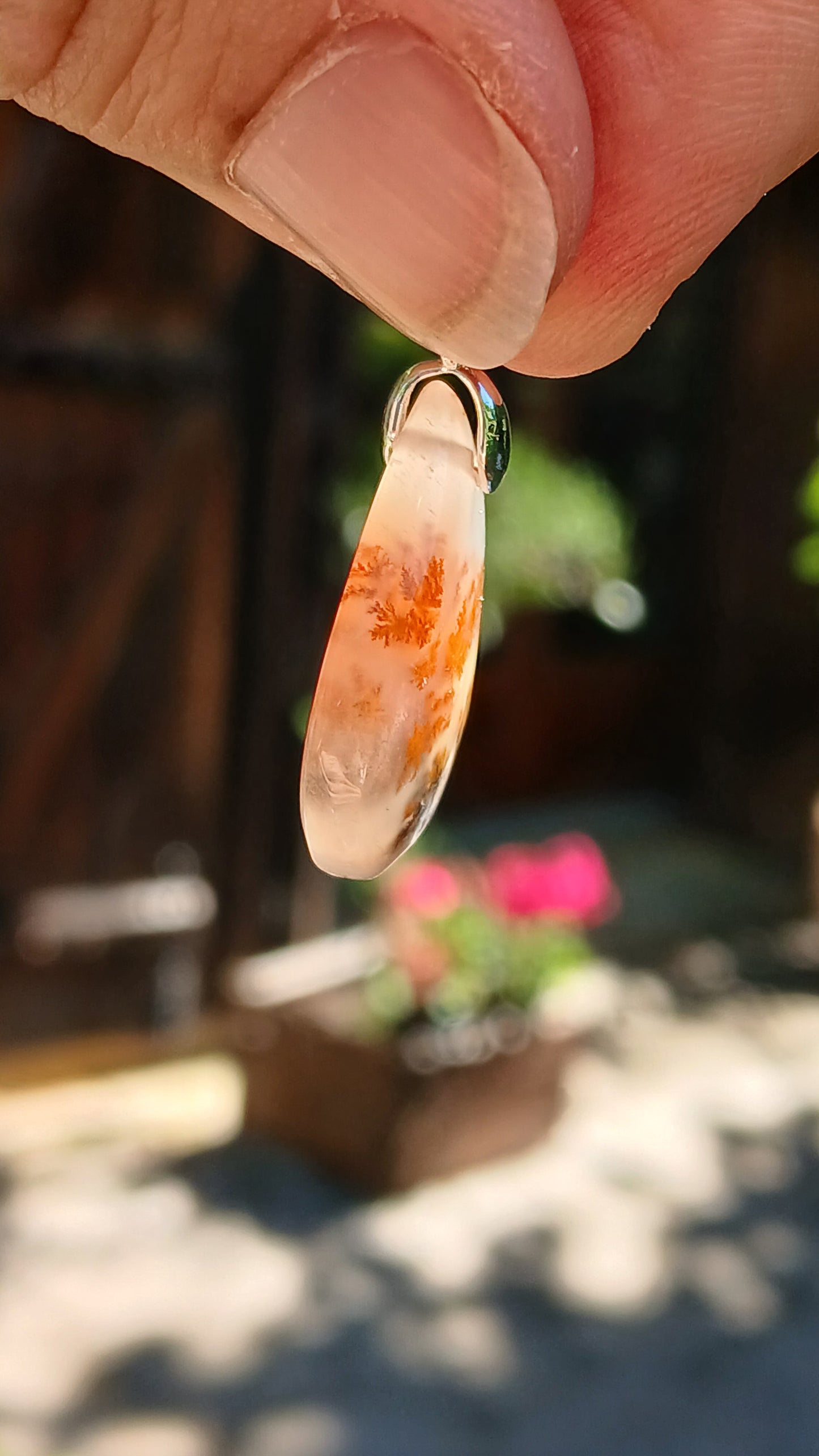 Pendentif Agate dendritique d'Inde n°18