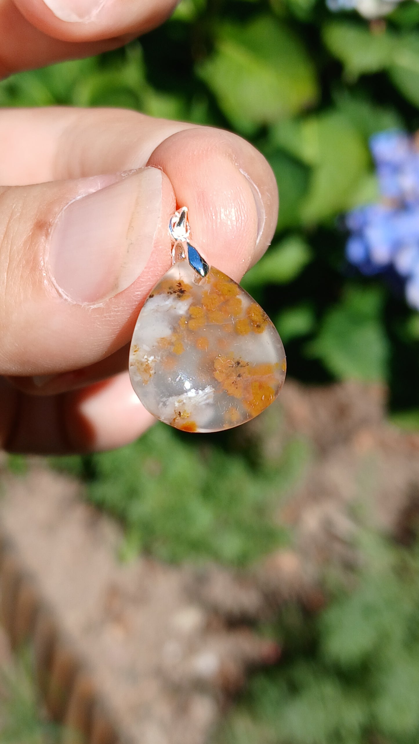 Pendentif Agate dendritique d'Inde n°19