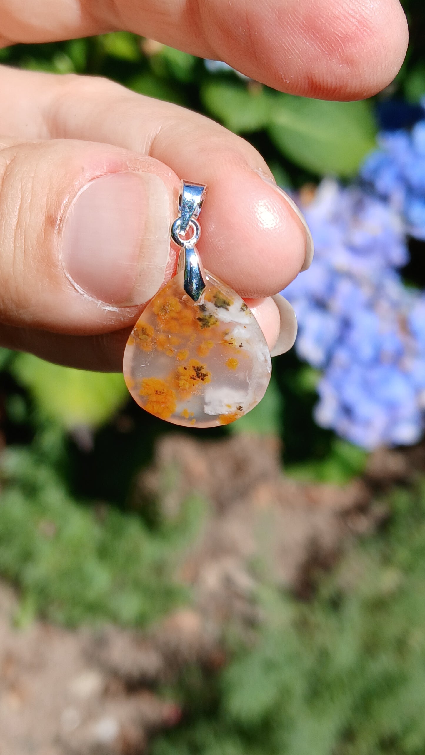 Pendentif Agate dendritique d'Inde n°19